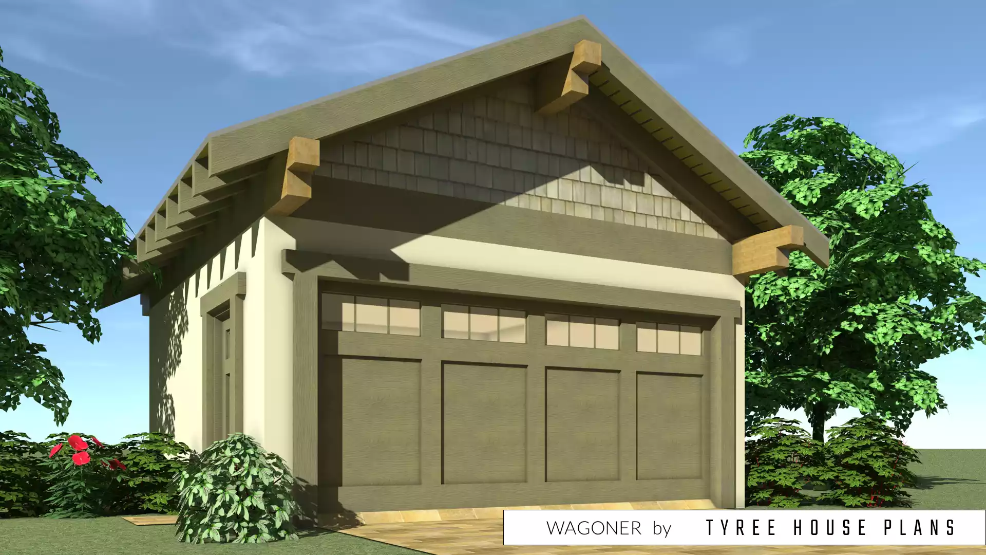 Detached garage. Wagoner by Tyree House Plans.