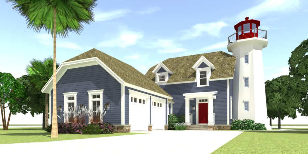 3 Bedroom House with Attached Lighthouse Tyree House Plans 