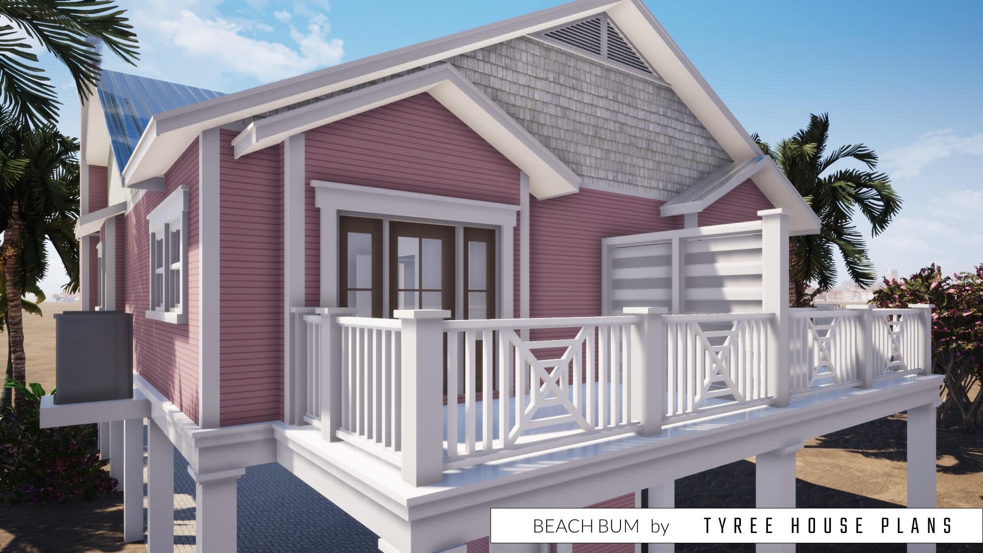 Rear decks. Beach Bum by Tyree House Plans.