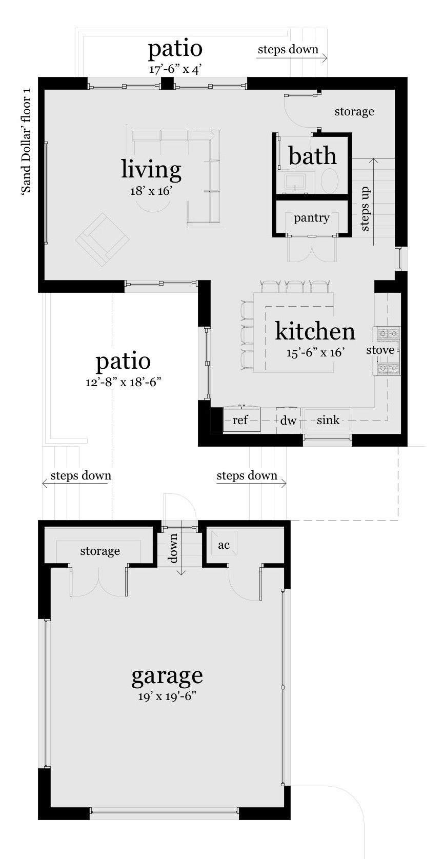 Floor 1 - Sand Dollar House Plan - Tyree House Plans