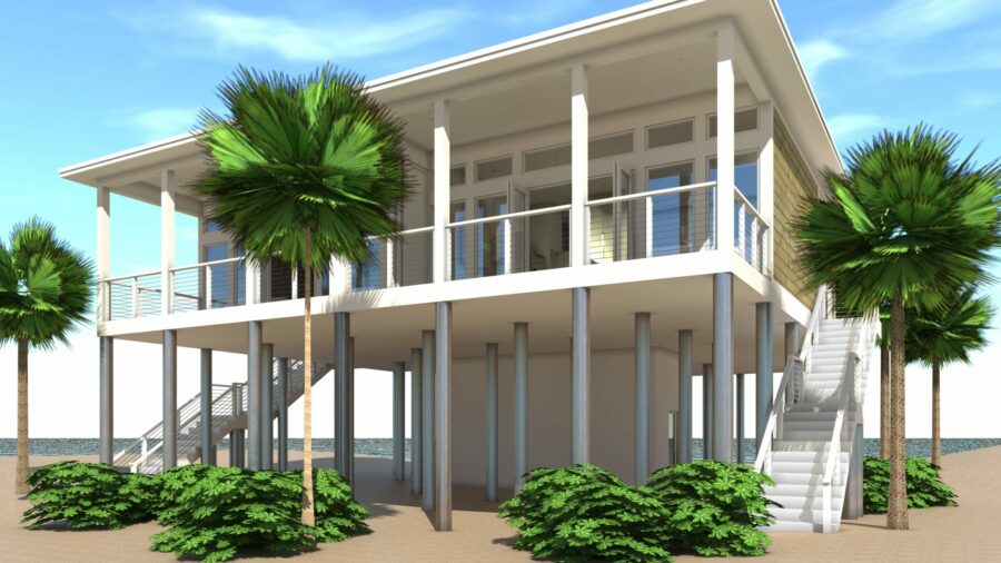 Sandcastle Duplex Plan - Tyree House Plans