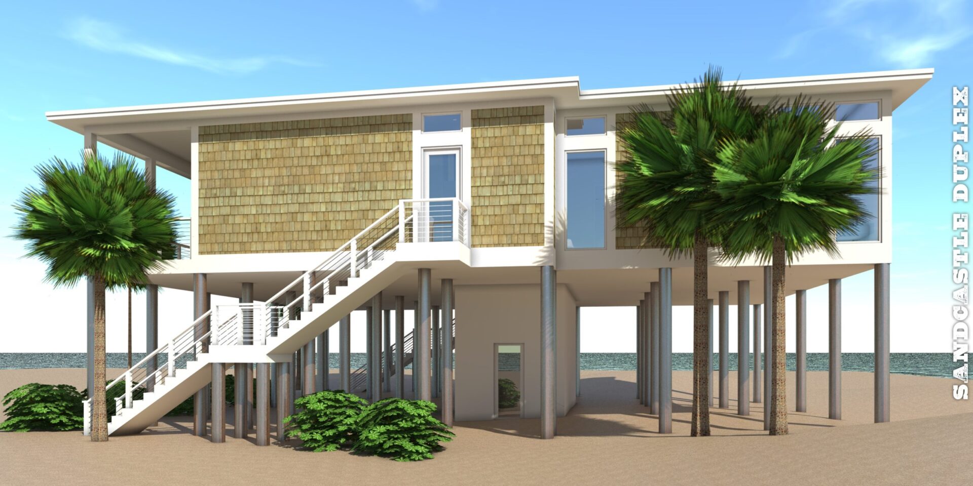 Sand Castle Duplex The Modern Beach Duplex By Tyree House Plans 