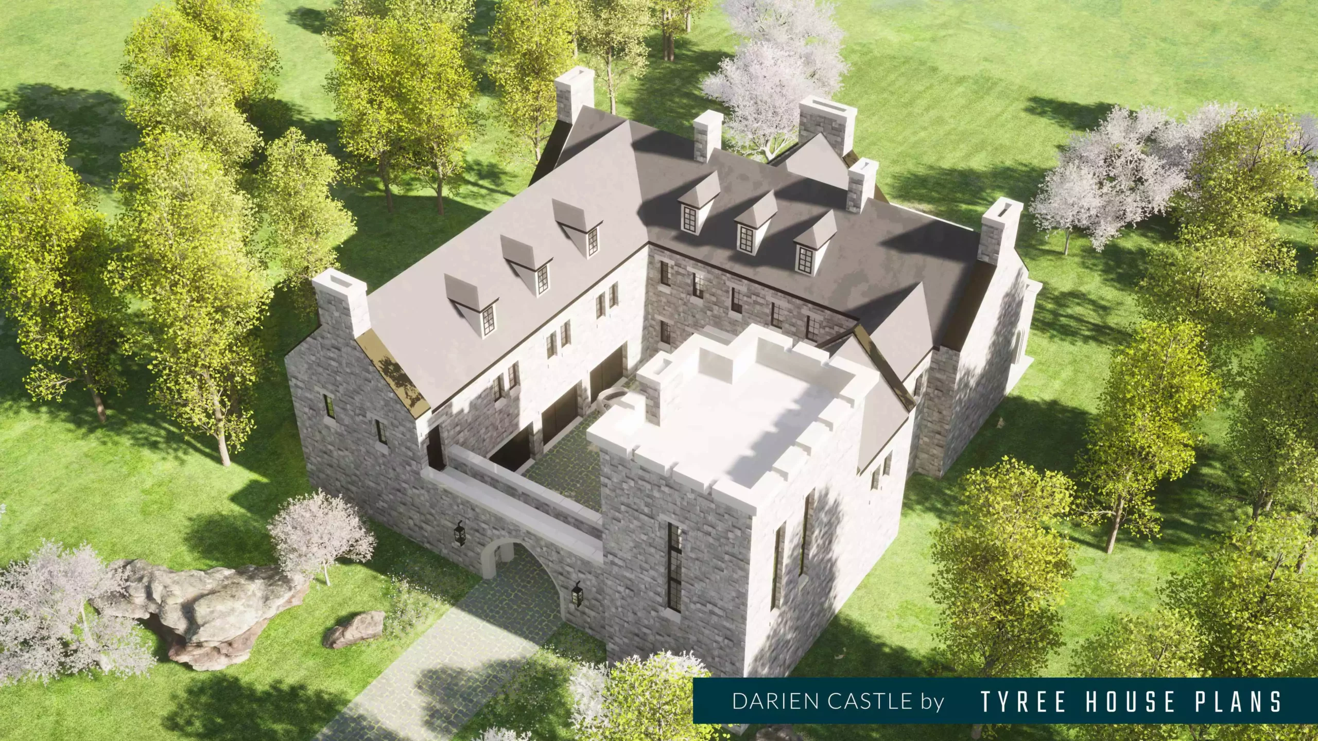 View from above. Darien Castle by Tyree House Plans.