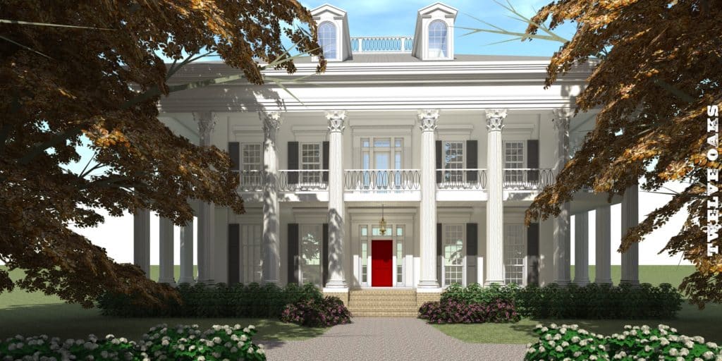 Luxury Southern Plantation. 4500 Square Feet. Tyree House Plans.