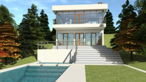 Modern Hillside Home. 2 Bedrooms. Ocoee by Tyree House Plans.