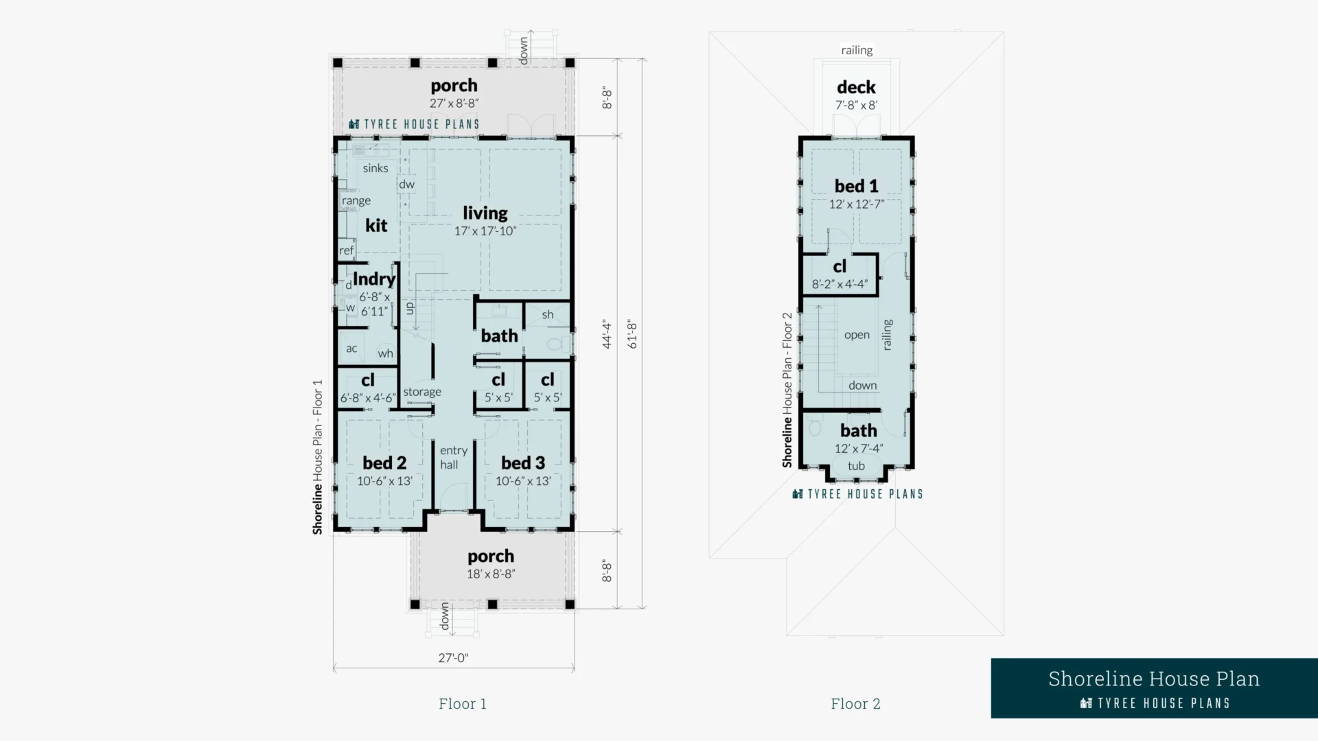 Shoreline House Plan Floor Artwork by Tyree House Plans