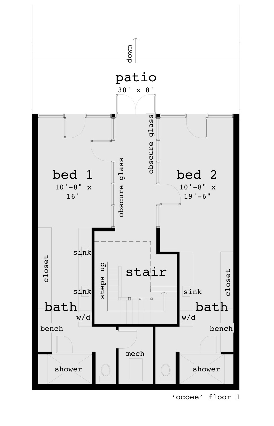 Floor 1. Ocoee by Tyree House Plans.