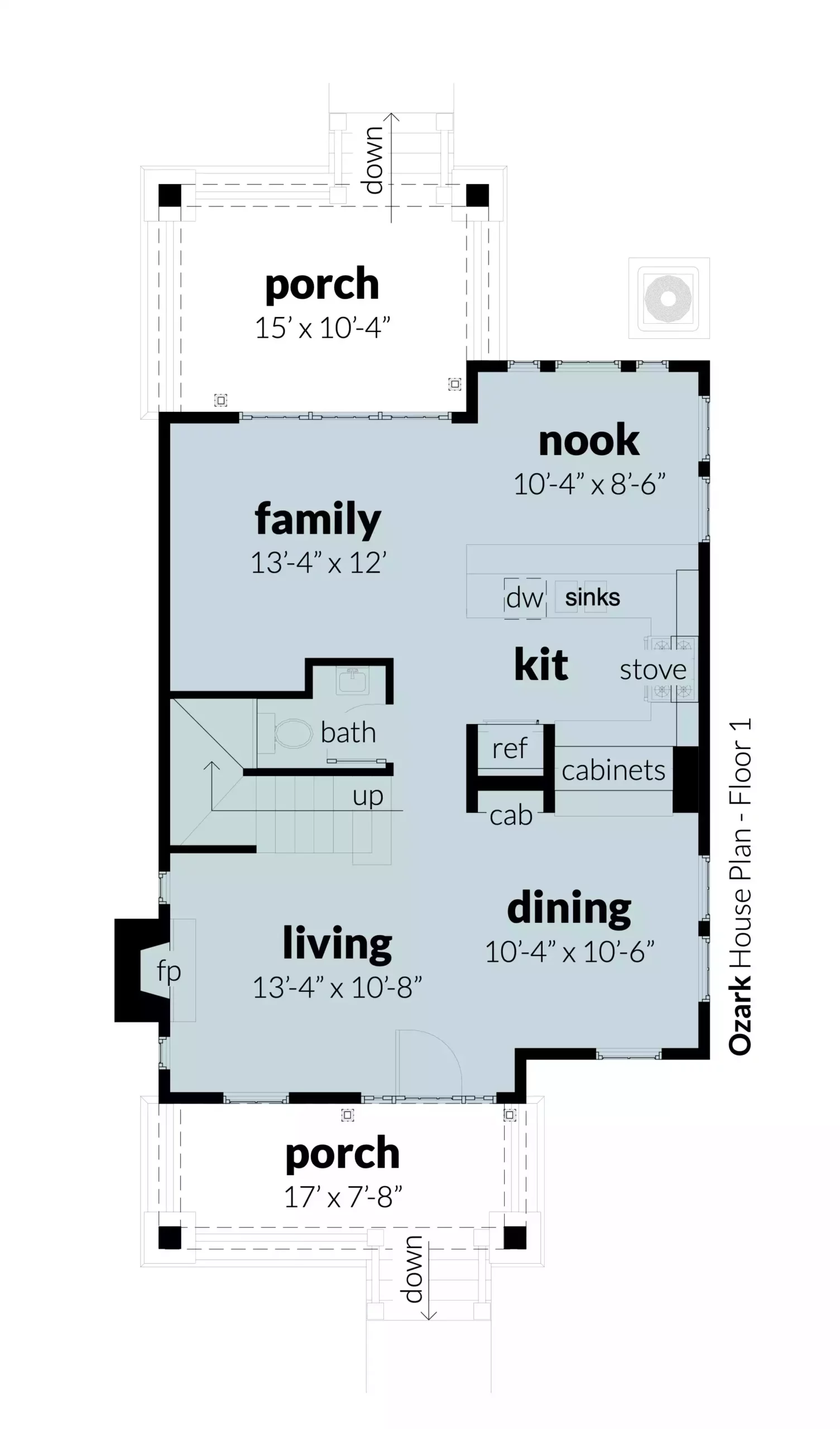 Floor 1. Ozark by Tyree House Plans.