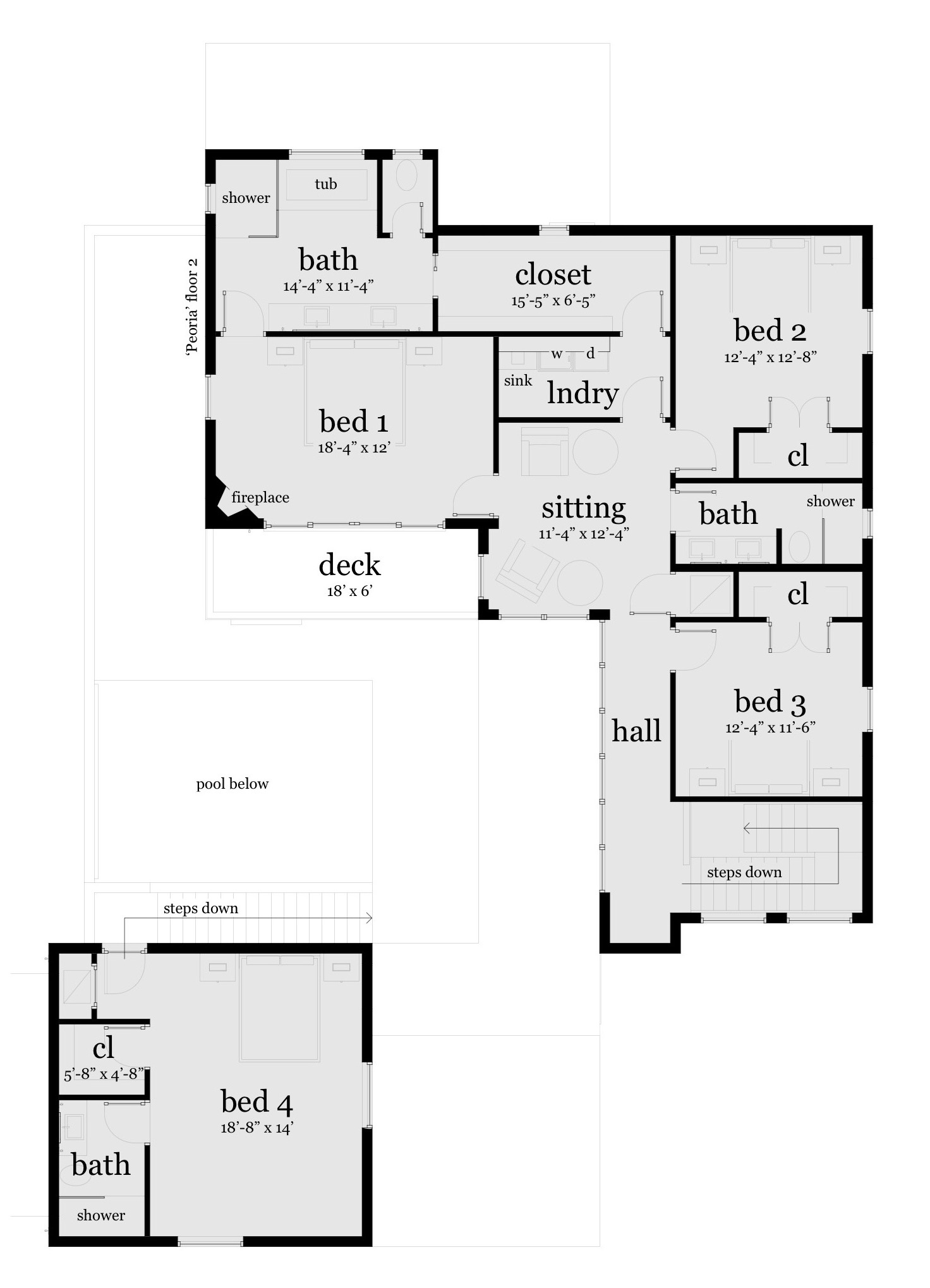 Floor 2. Peoria by Tyree House Plans.