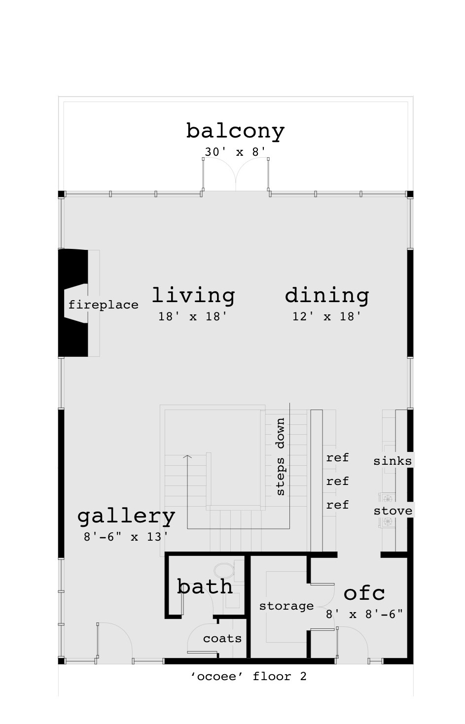 Floor 2. Ocoee by Tyree House Plans.