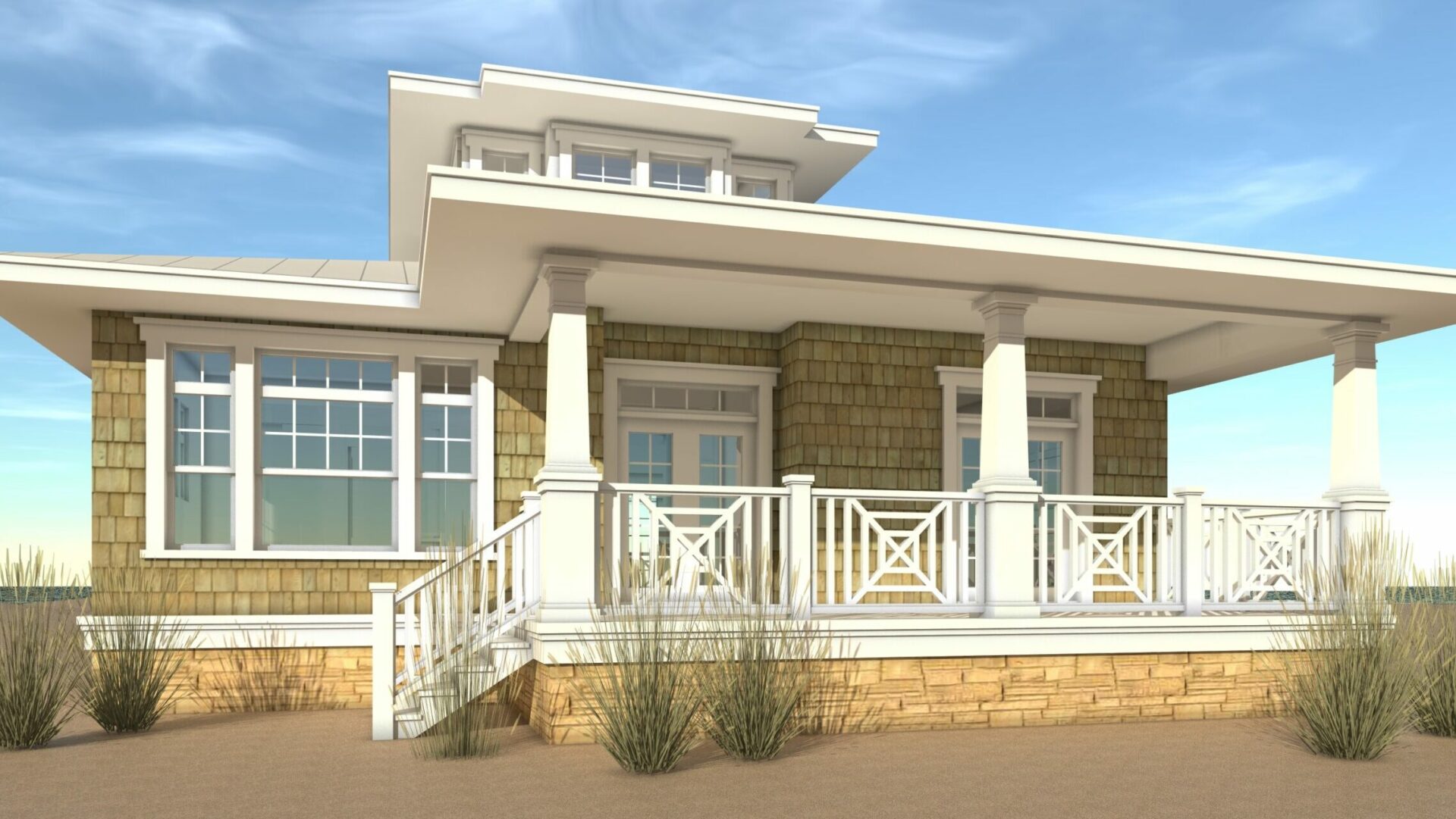 Front of the house. Salt Water by Tyree House Plans.