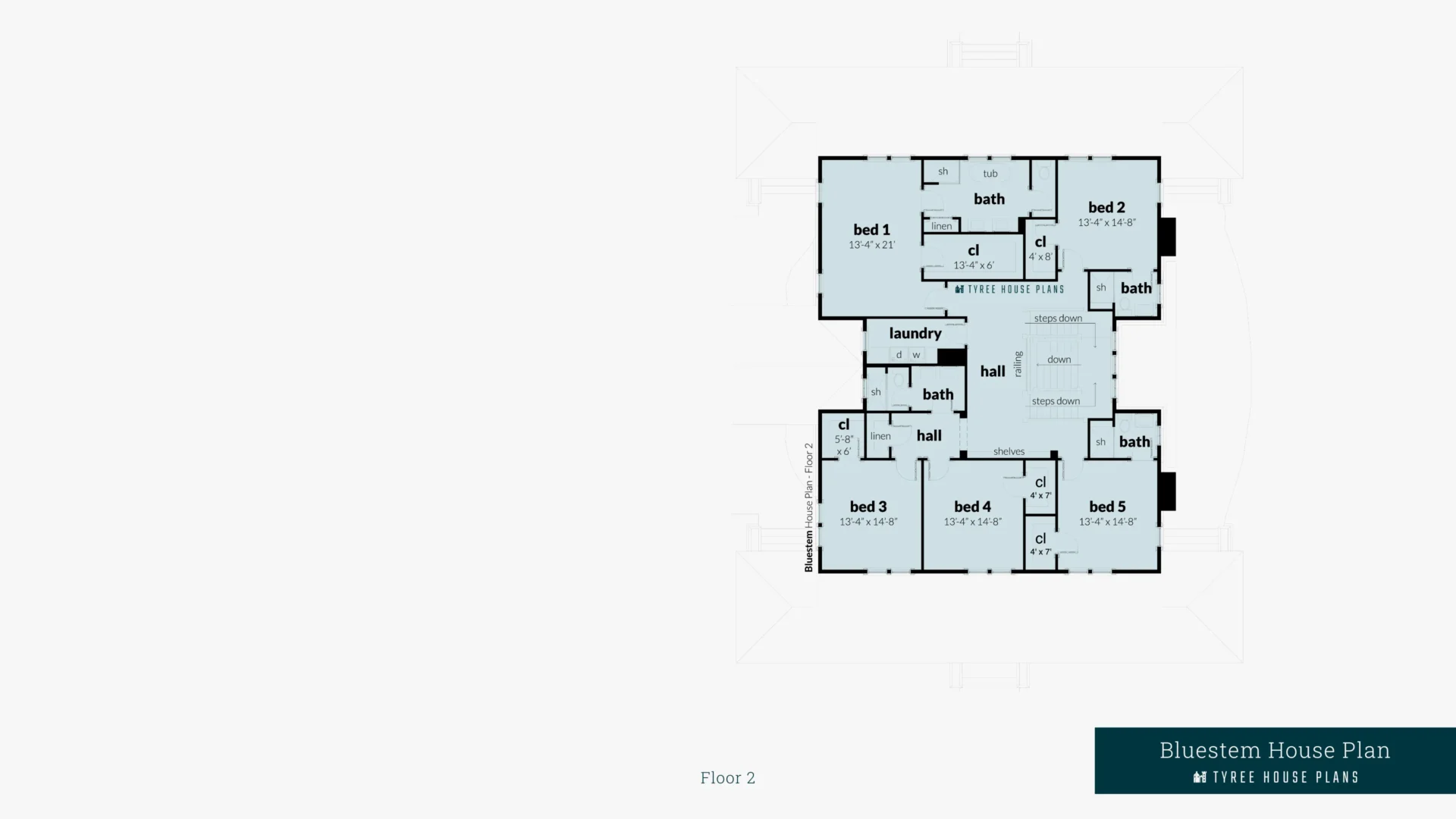 Bluestem House Plan Floor 2 Artwork by Tyree House Plans