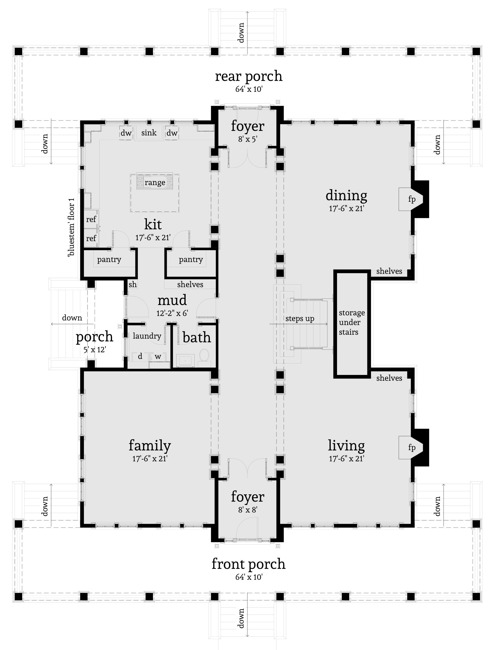 Bluestem House Plans - Floor 1