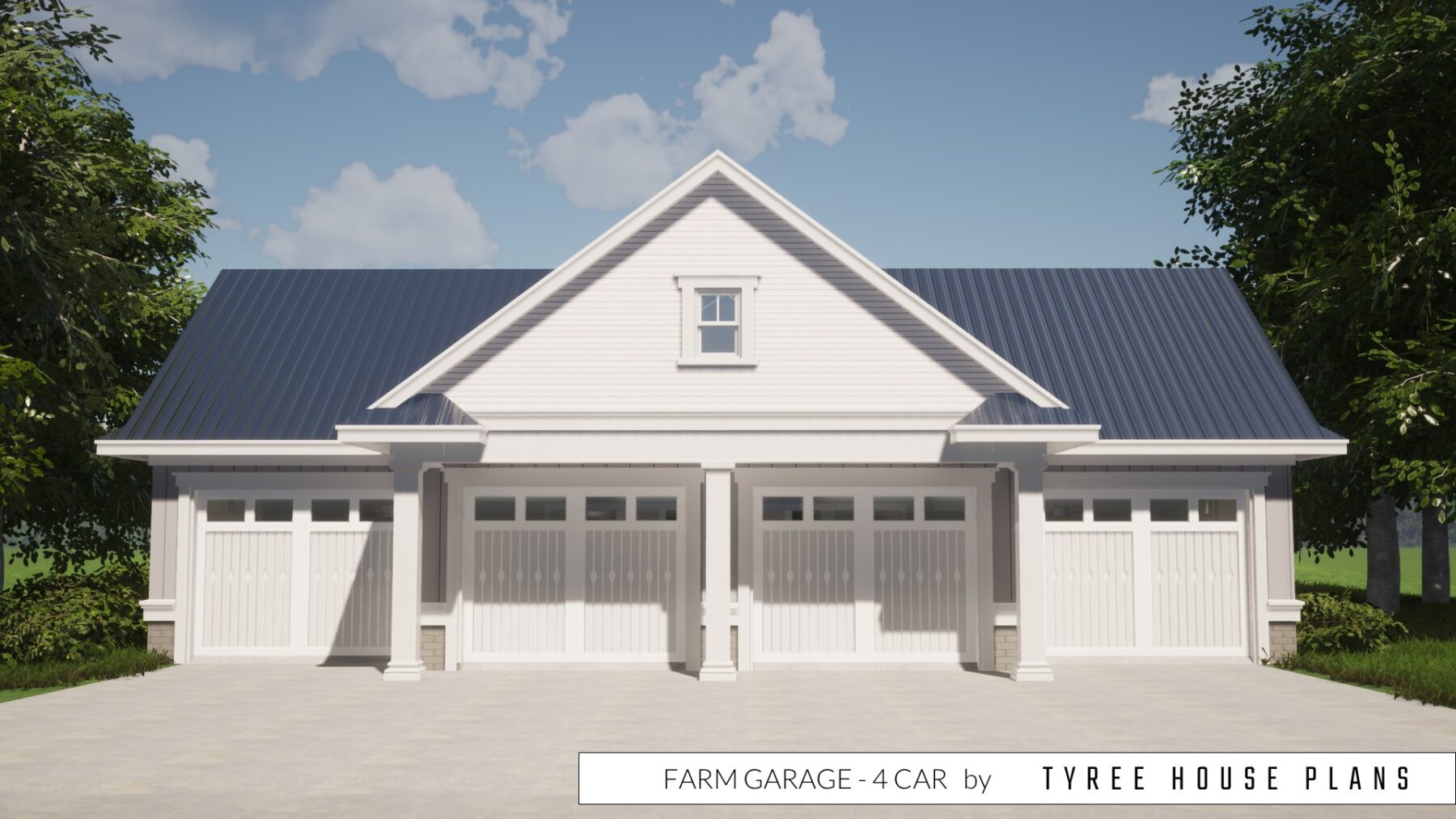 Farm Garage Plan - 4 Car by Tyree House Plans