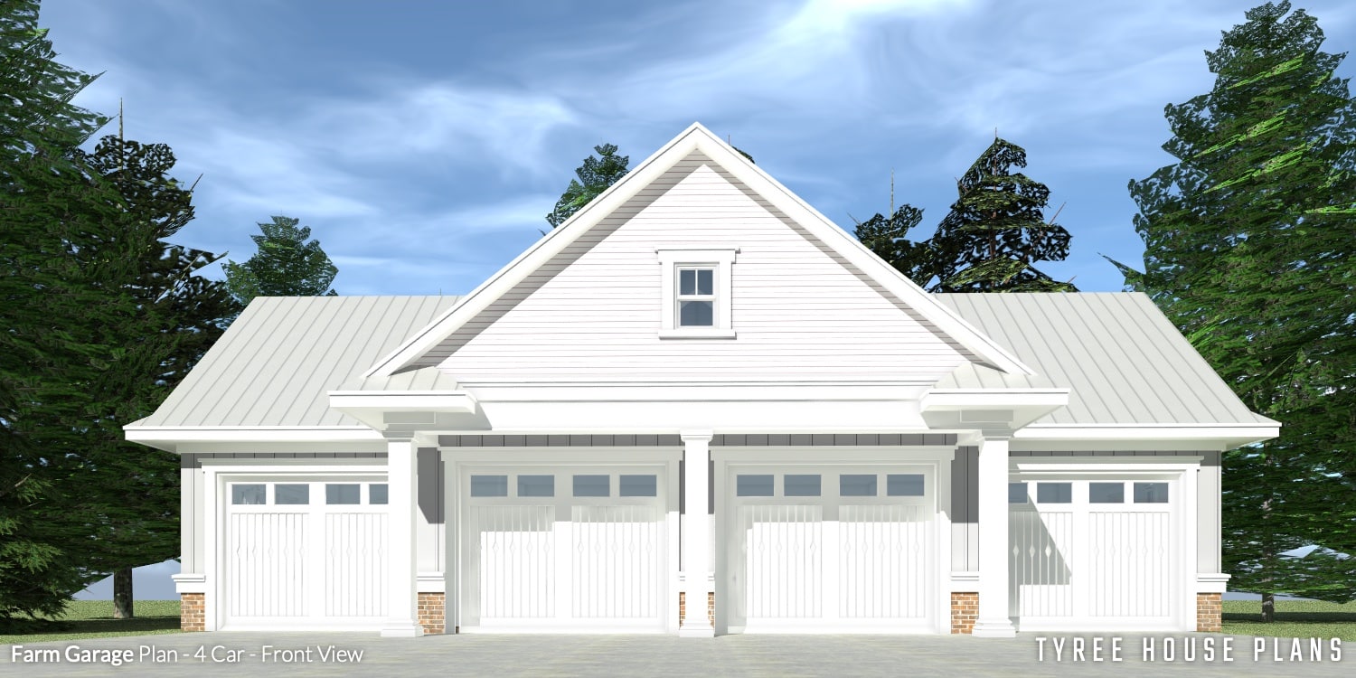 4 Car Farmhouse Garage Tyree House Plans 