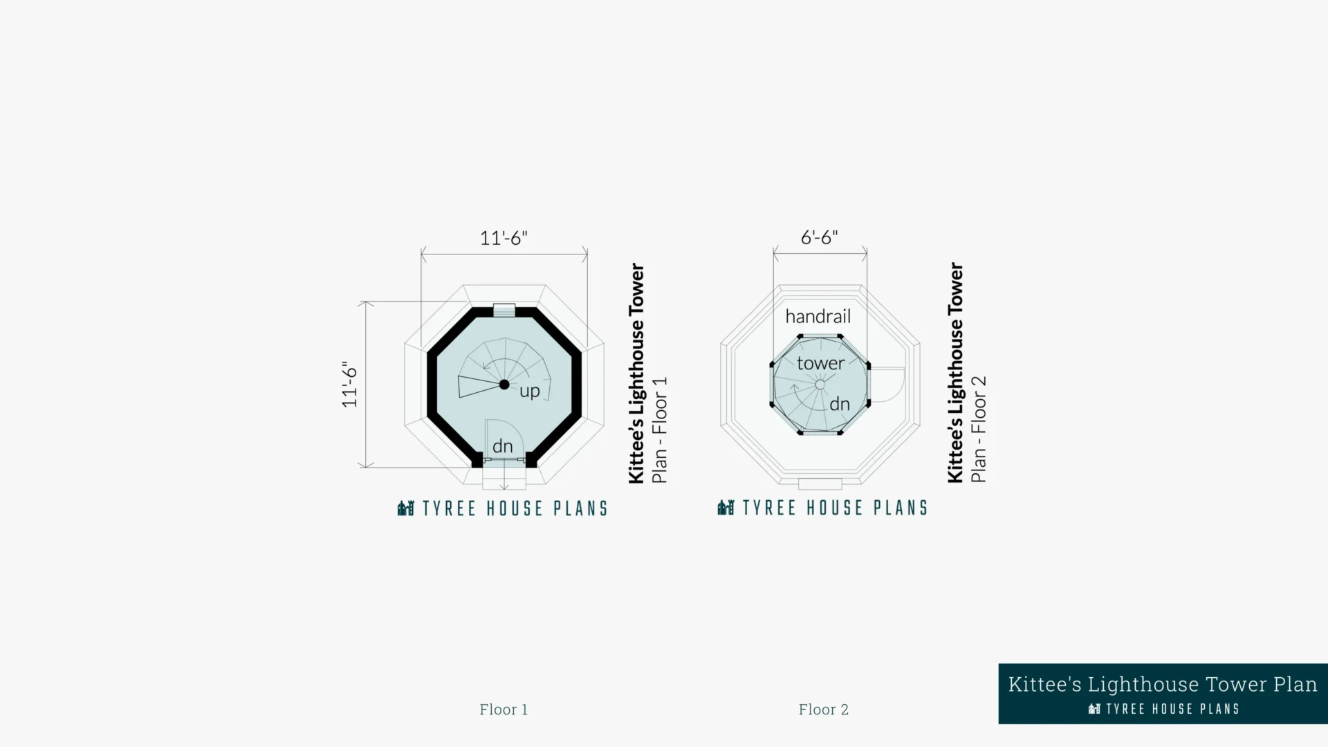 kittee's Lighthouse Tower Plan Floor Artwork by Tyree House Plans