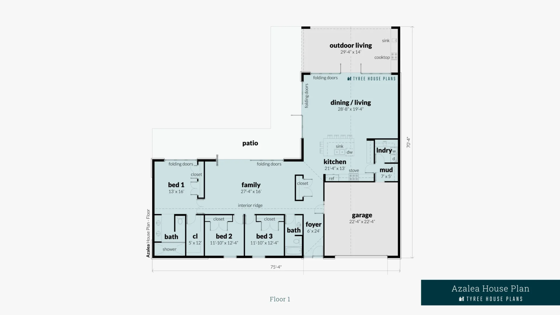 Azalea House Plan Floor Artwork by Tyree House Plans