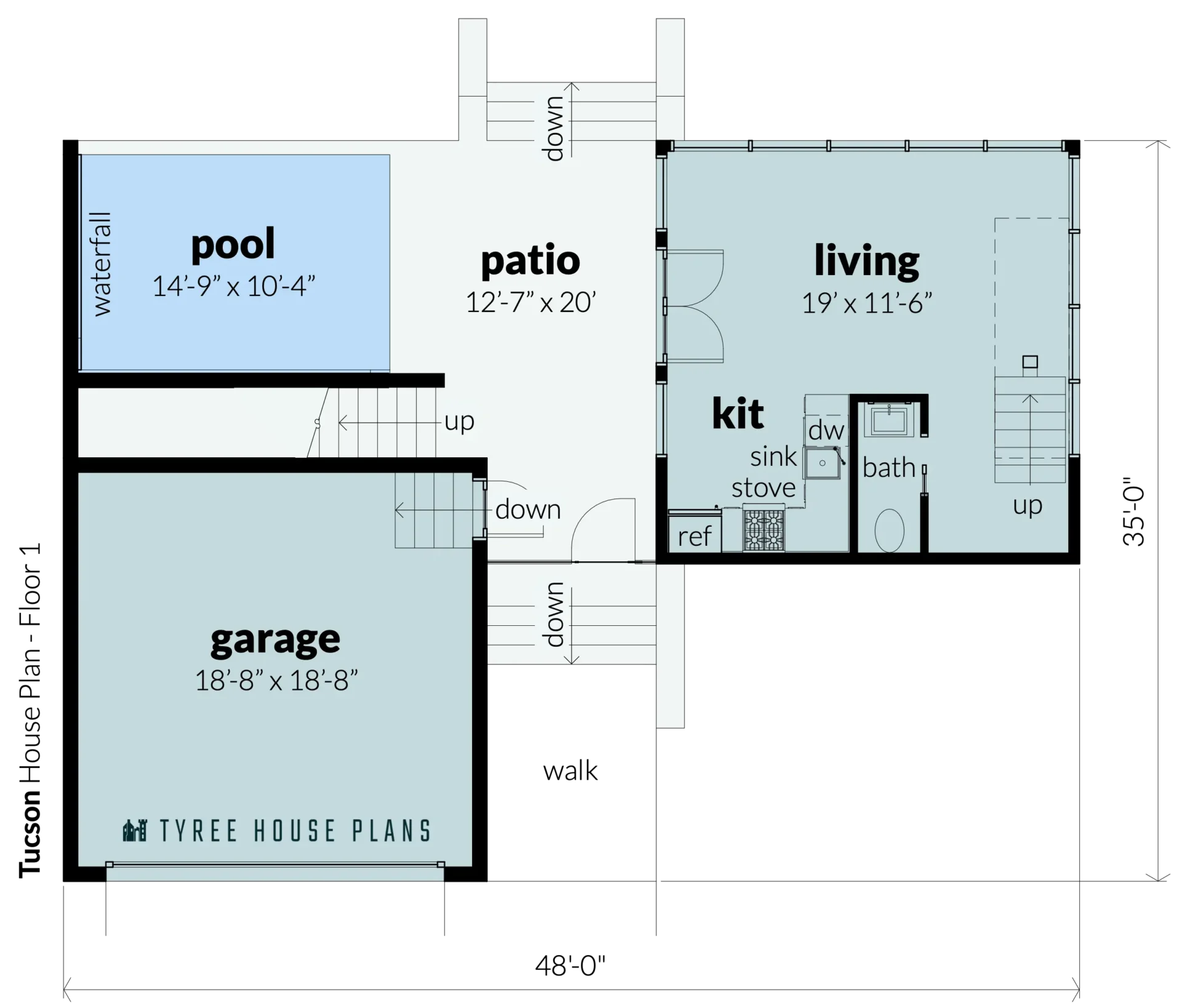 Floor 1 - Tucson by Tyree House Plans