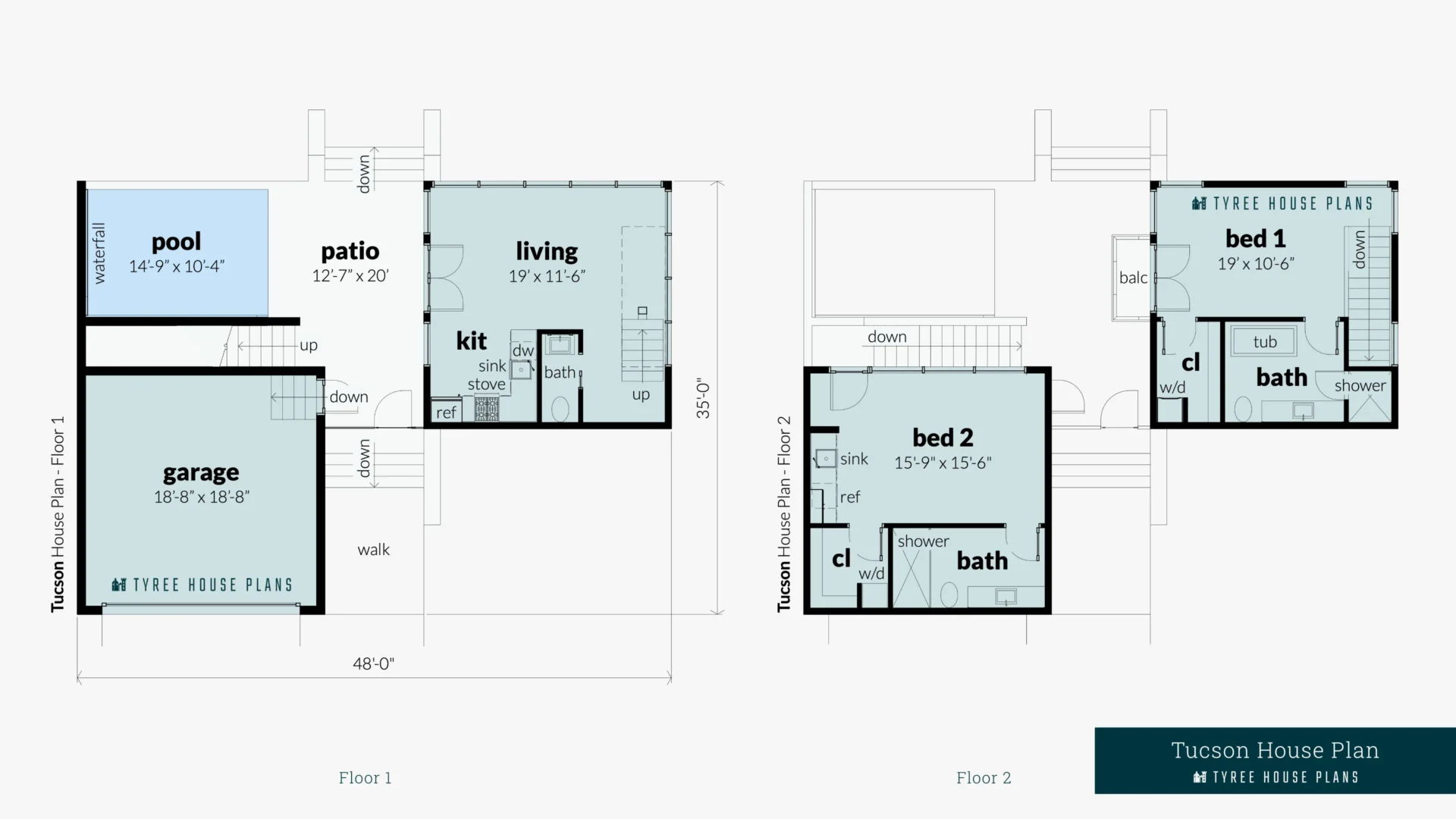 Tucson House Plan Floor Artwork by Tyree House Plans