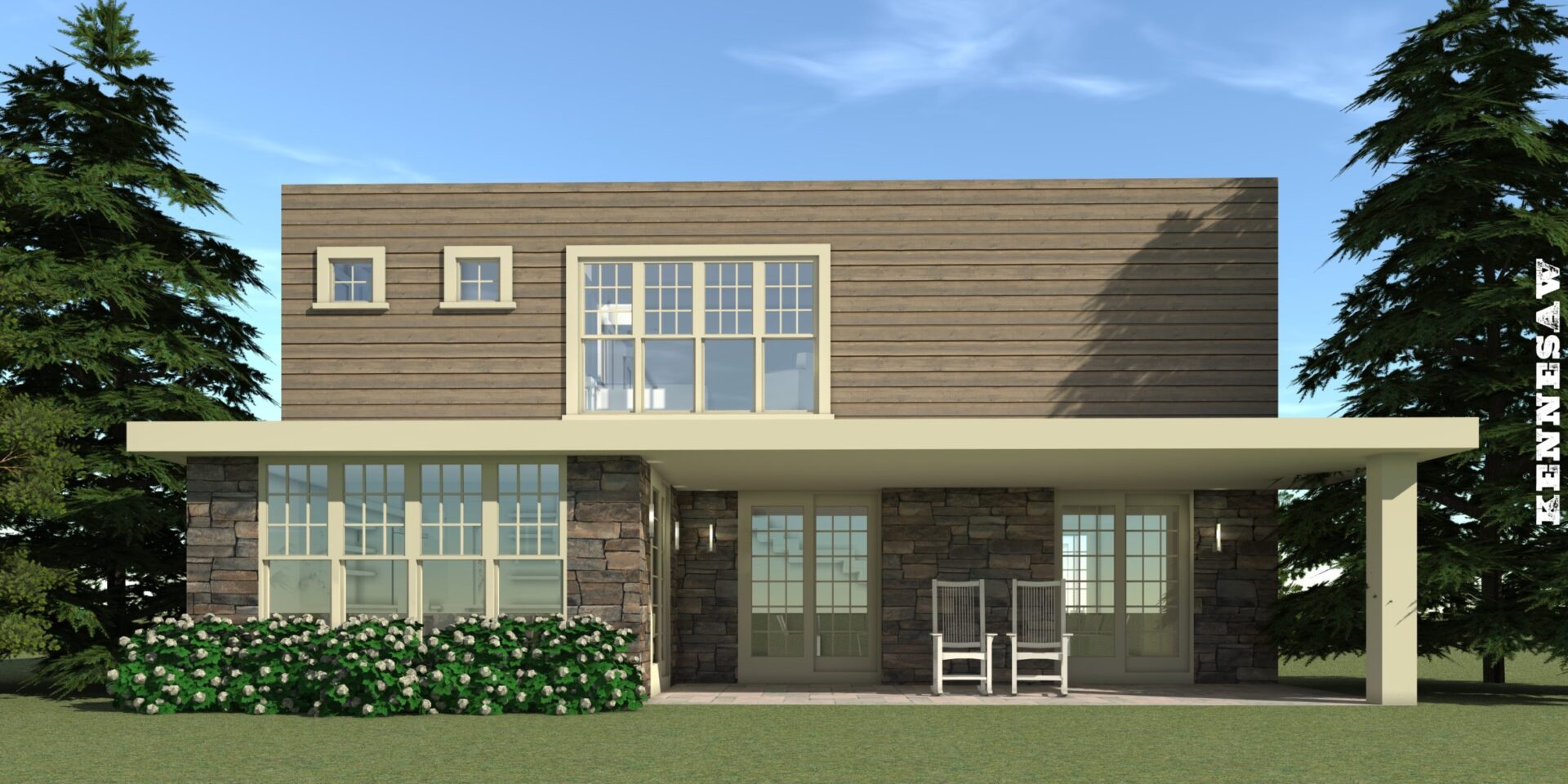Rear view. Kennesaw by Tyree House Plans.