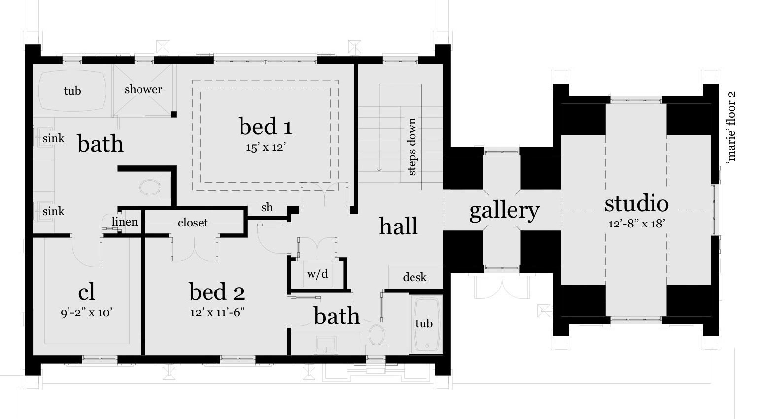 Floor 2. Marie by Tyree House Plans.