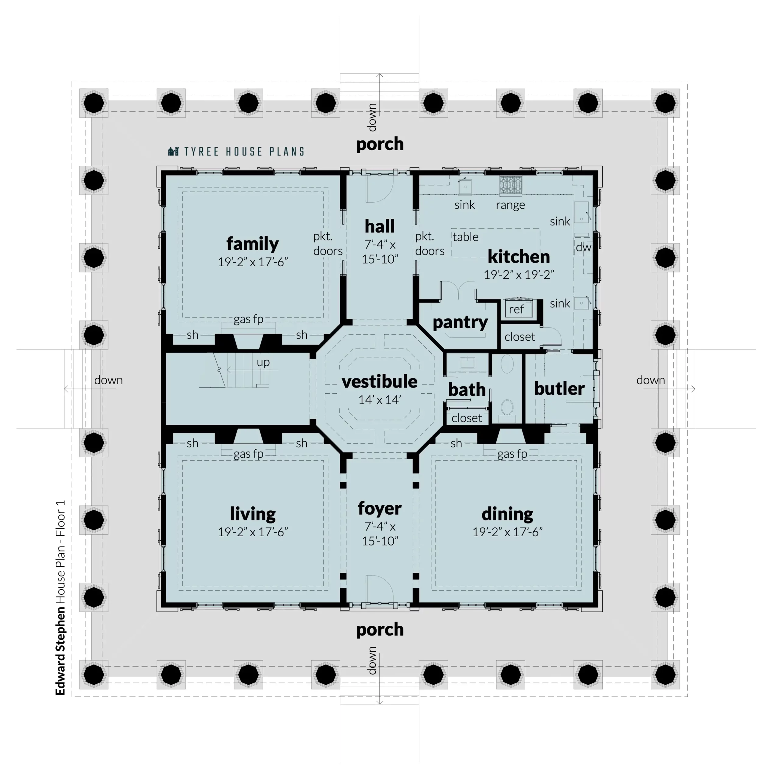 Floor 1 - Edward Stephen House Plan by Tyree House Plans