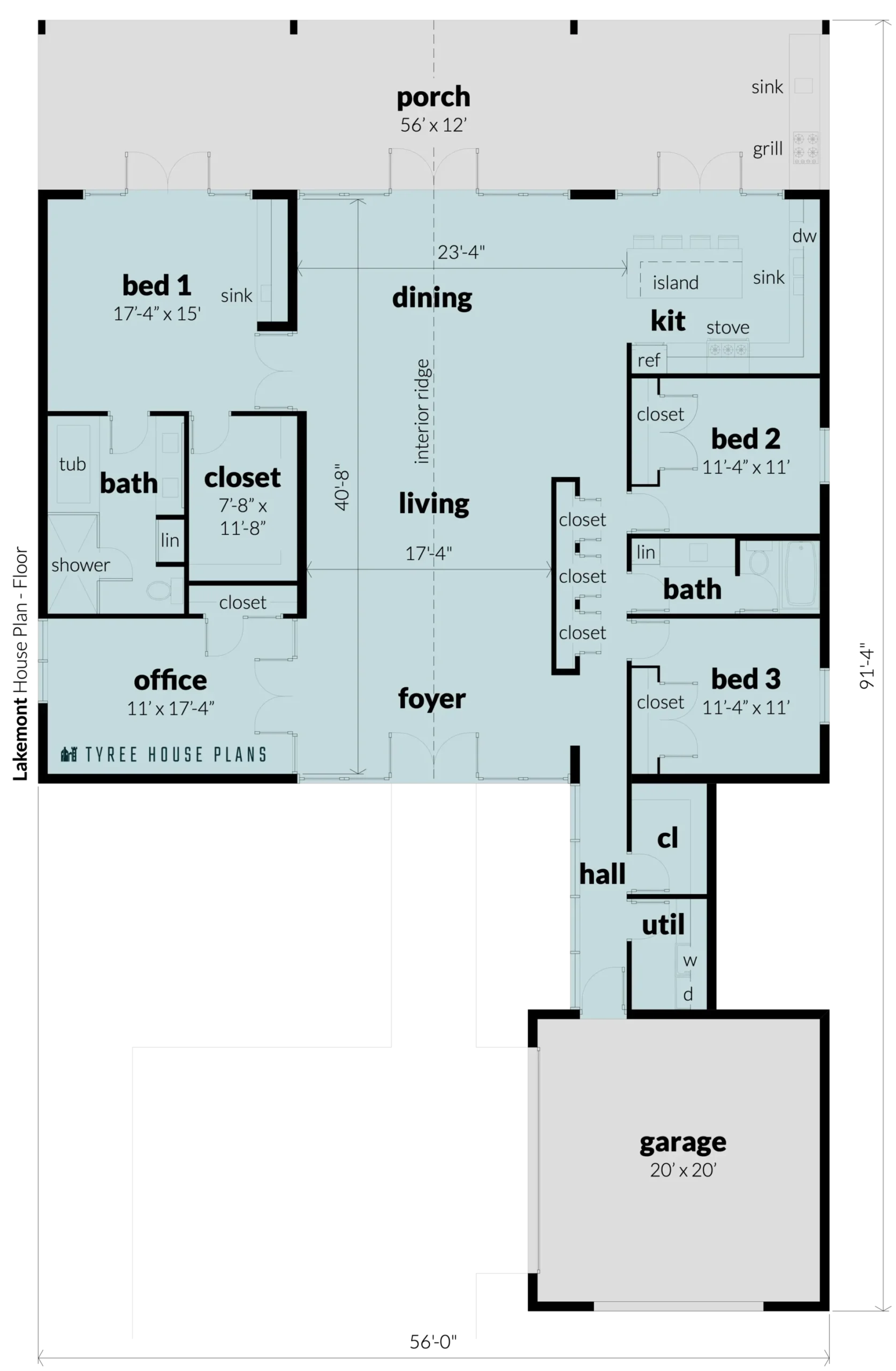 Floor - Lakemont by Tyree House Plans