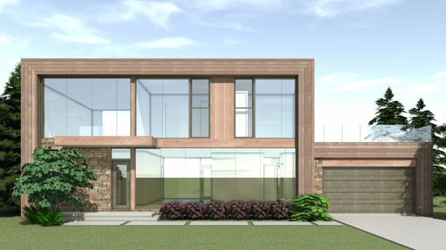 Warm Modern with 4 Bedrooms. Redwood by Tyree House Plans.