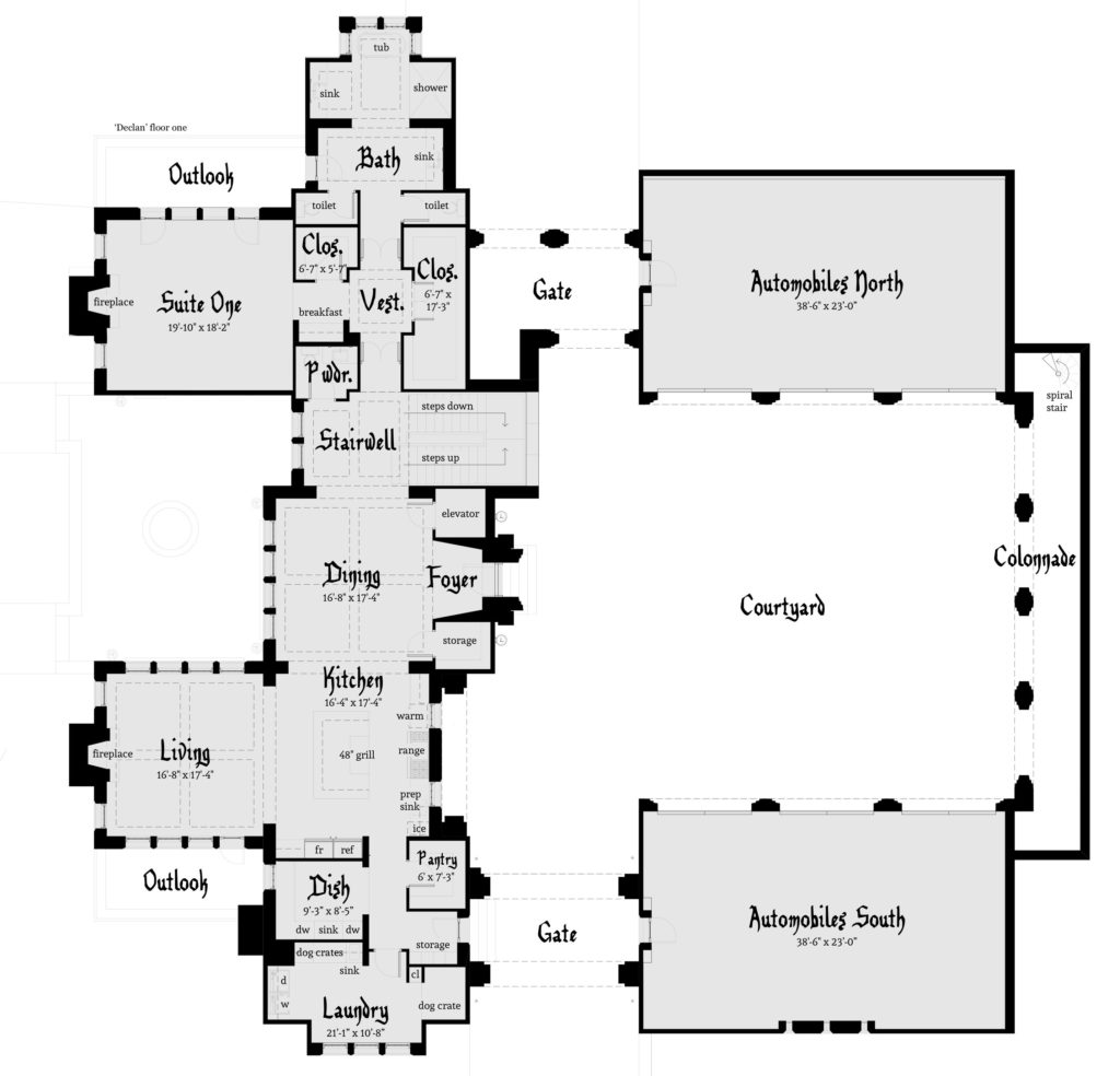 Large Castle  Home 6 Car Garage Tyree House  Plans  