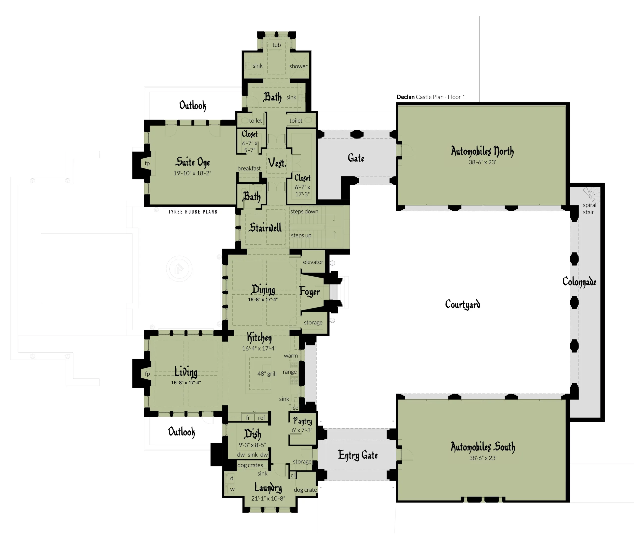 The Declan Castle. An Extraordinary Castle Plan by Tyree House Plans.