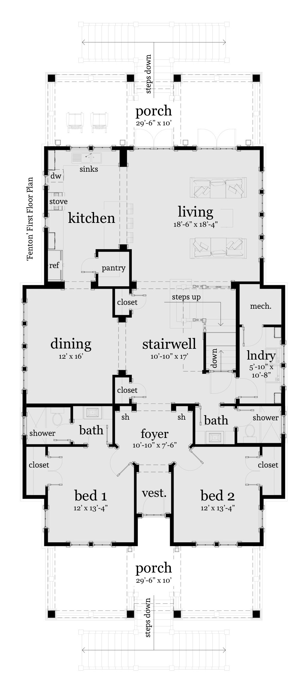 Floor 1 - Fenton House Plan - Tyree House Plans
