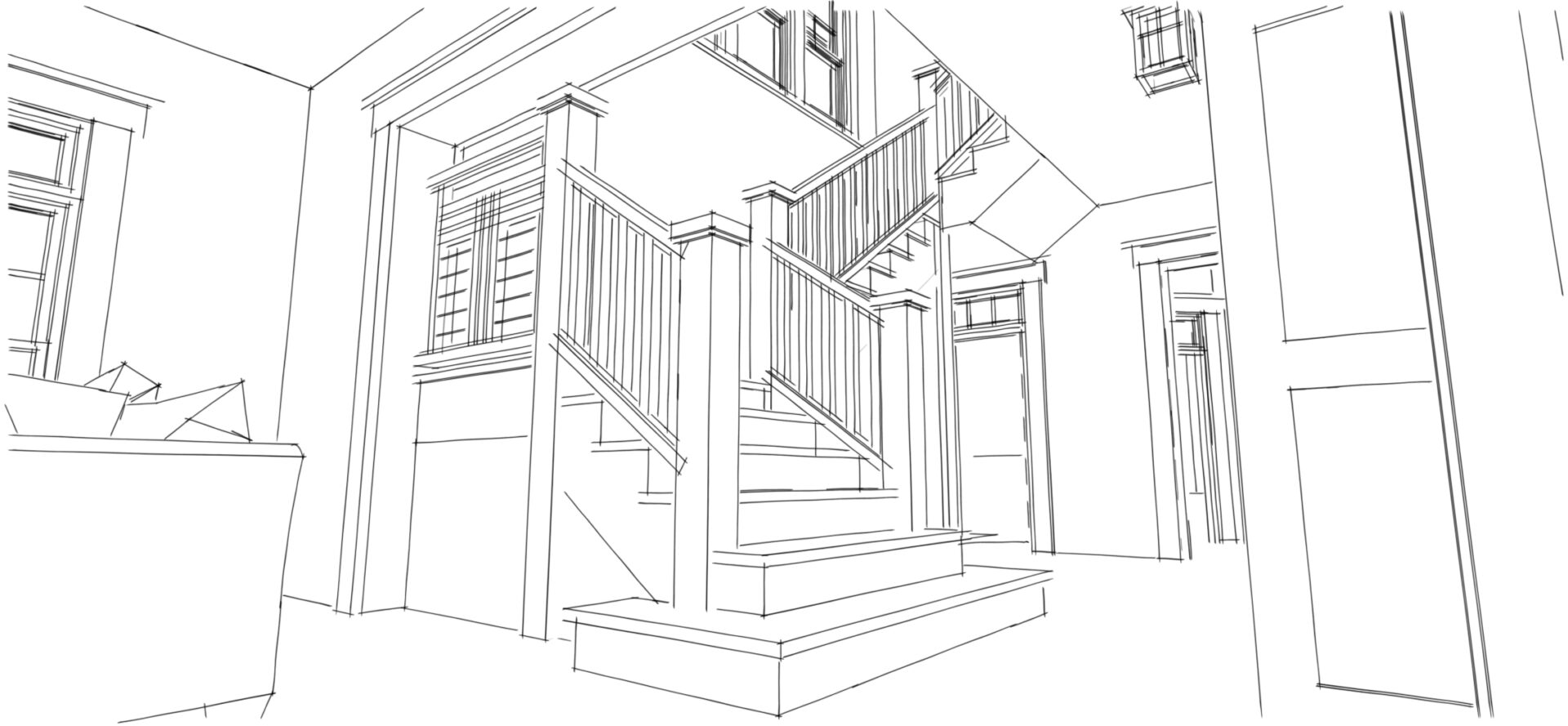 Stairwell. Fenton by Tyree House Plans.