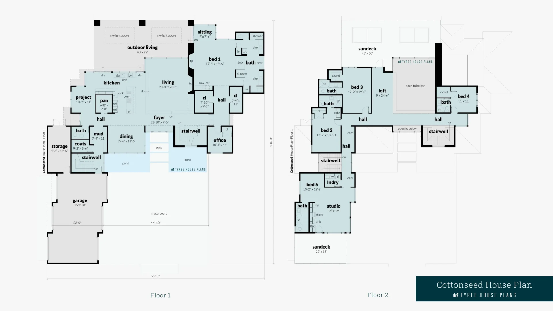 Cottonseed House Plan Floor Artwork by Tyree House Plans