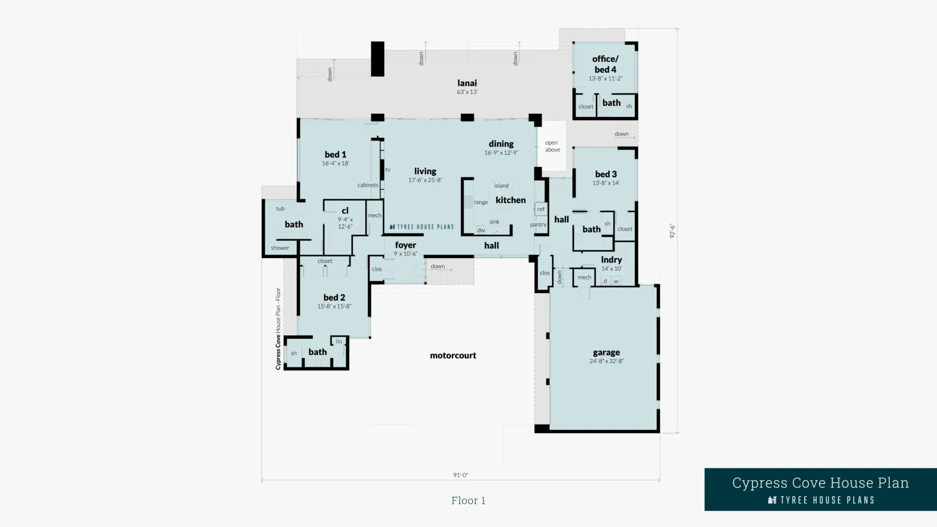 Cypress Cove House Plan Floor Artwork by Tyree House Plans