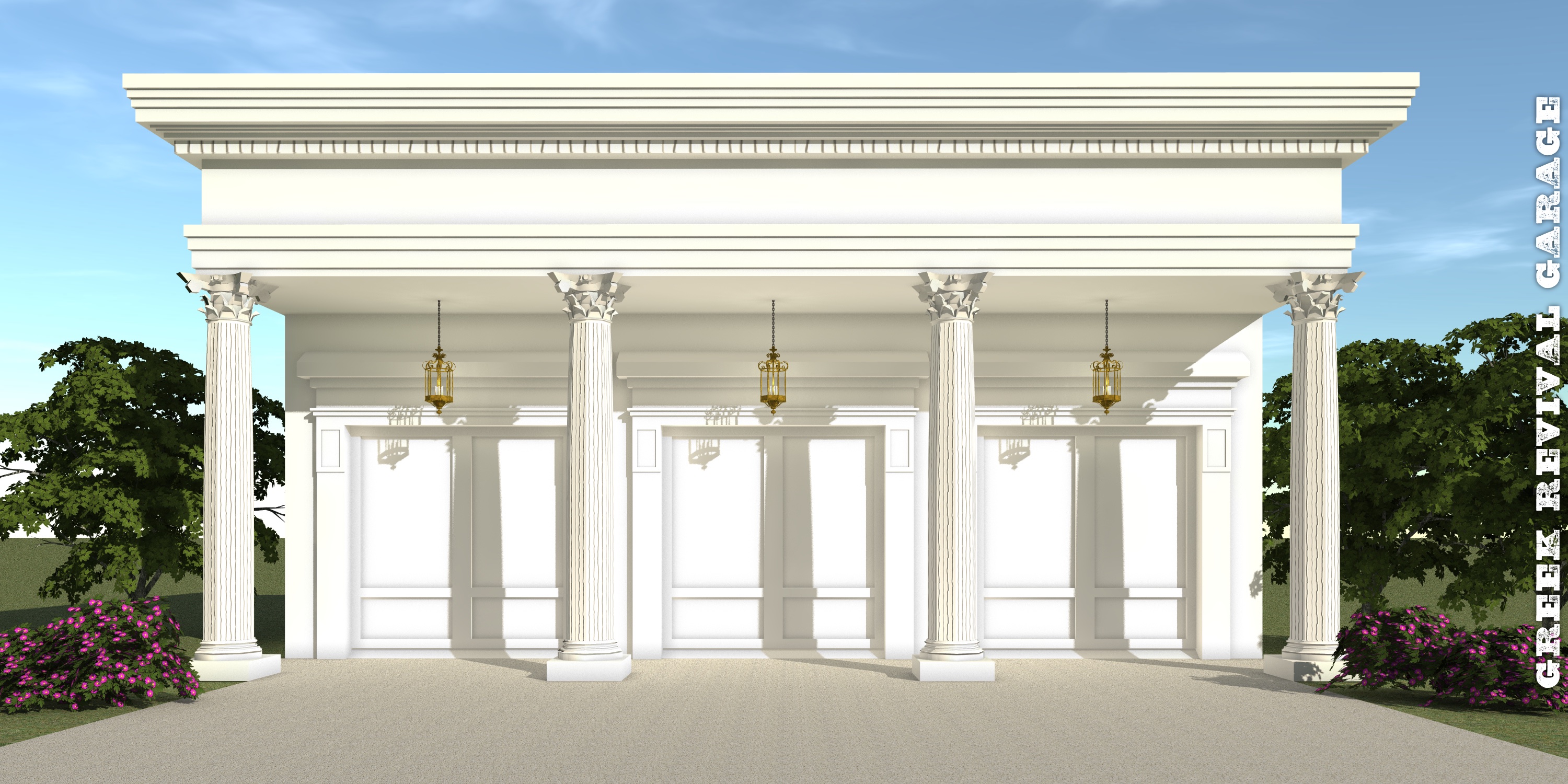  Greek  Revival Garage Plan  by Tyree House  Plans 