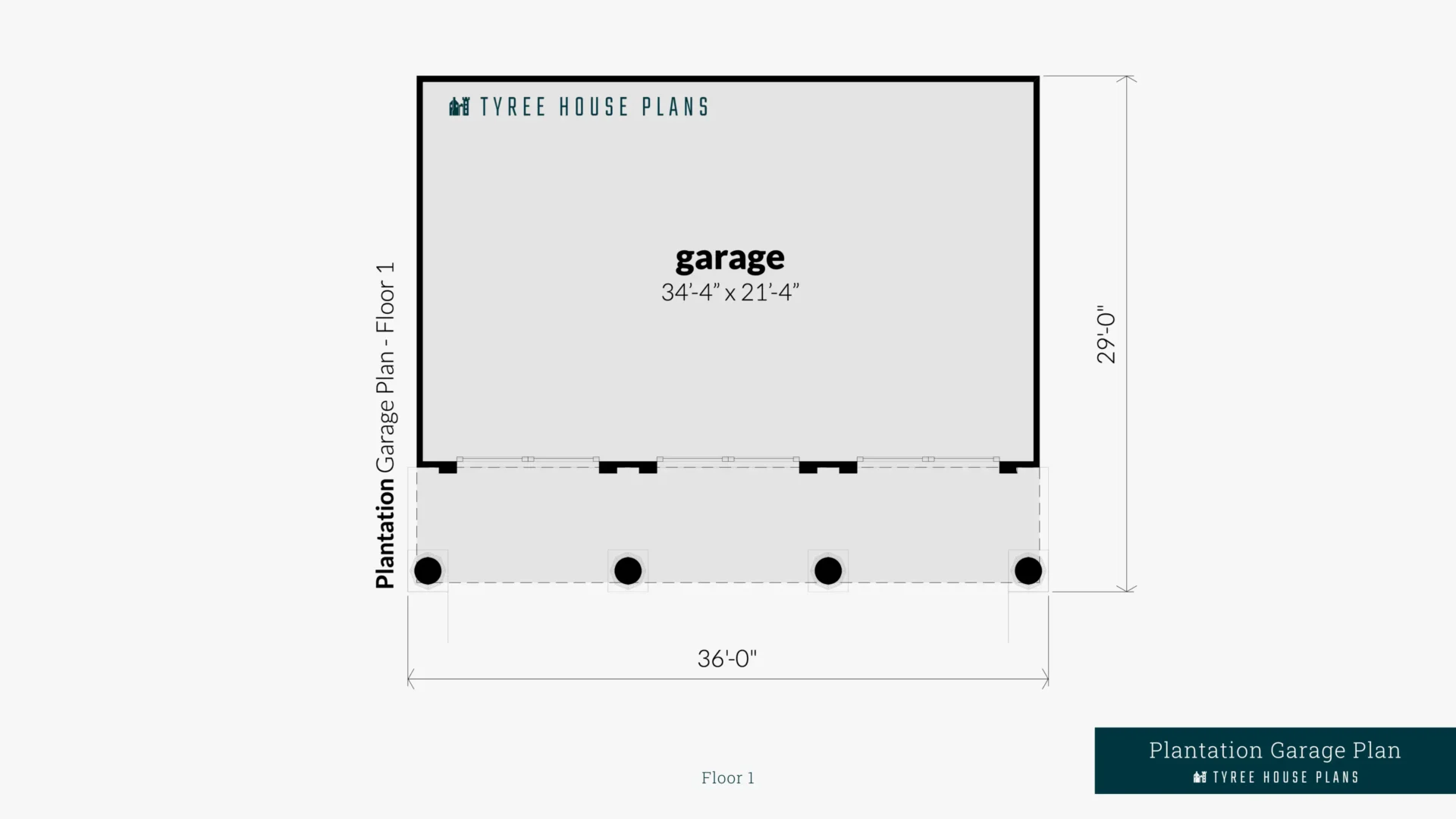 Plantation Garage Plan Floor Artwork by Tyree House Plans