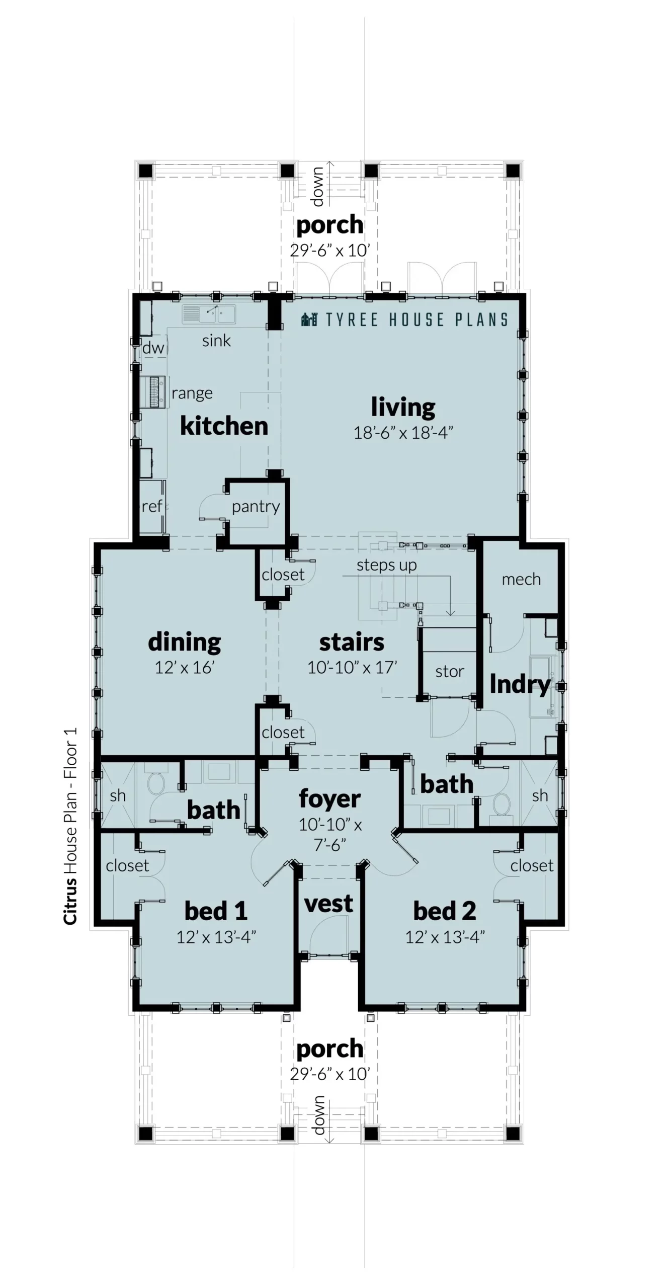 Floor 1. Citrus by Tyree House Plans.