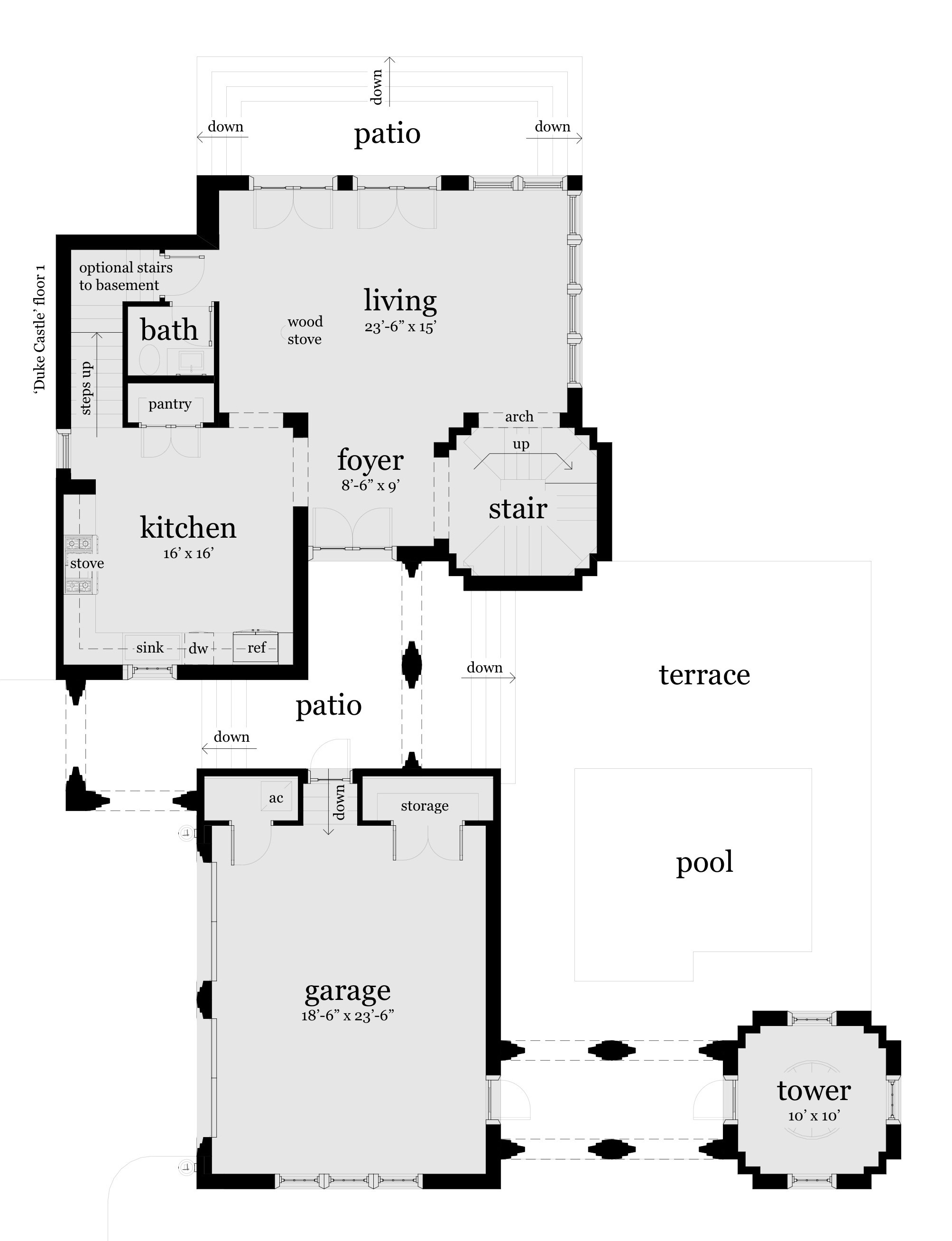 Castle Home with 2 Stair Towers Tyree House Plans 