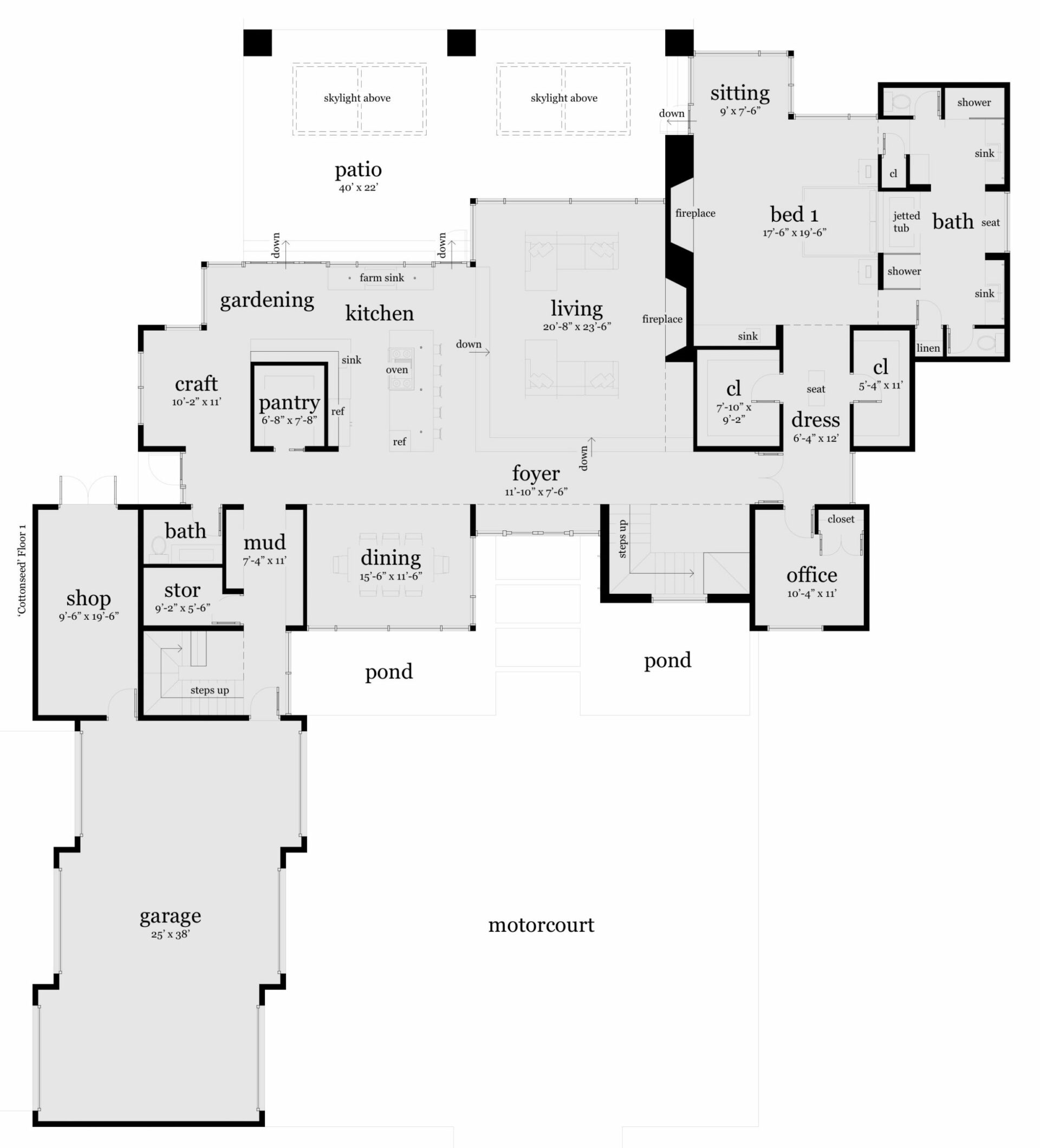 Floor 1 - Cottonseed House Plan - Tyree House Plans