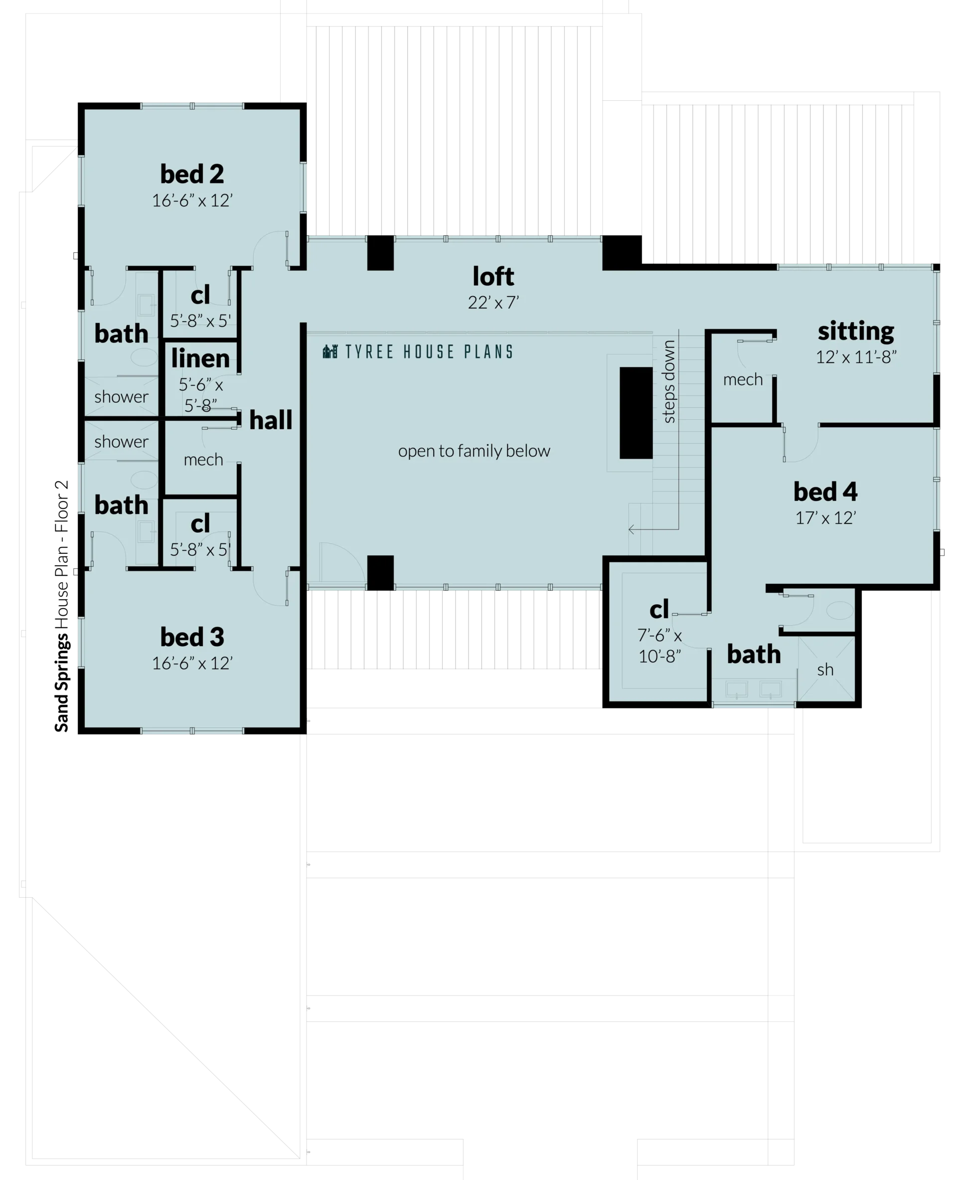 Floor 2 - Sand Springs by Tyree House Plans