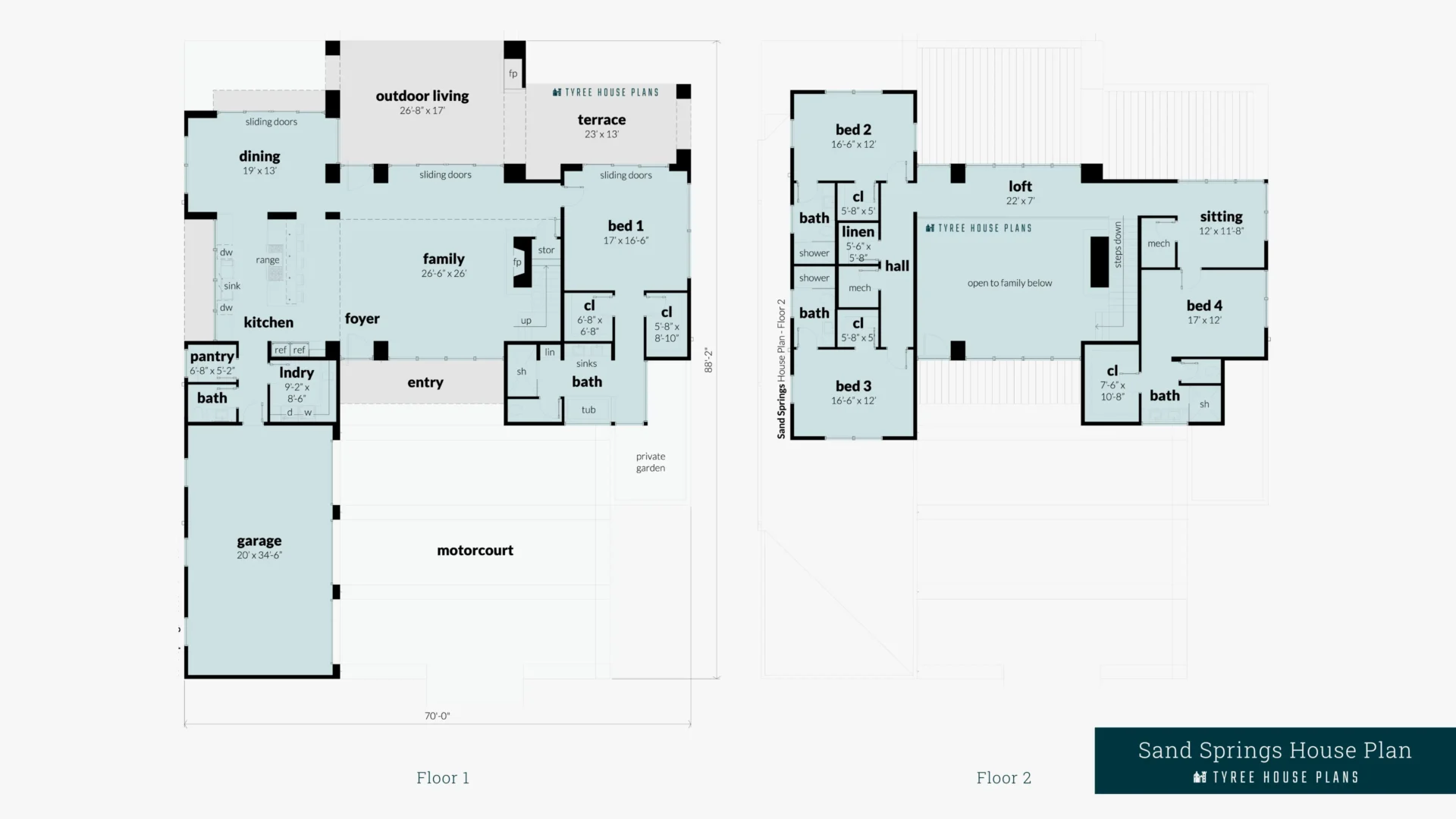 Sand Springs House Plan Floor Artwork by Tyree House Plans