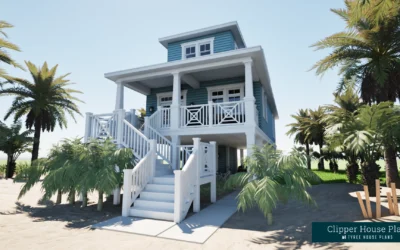 Clipper. Three Bed Suites Beach House Plan.