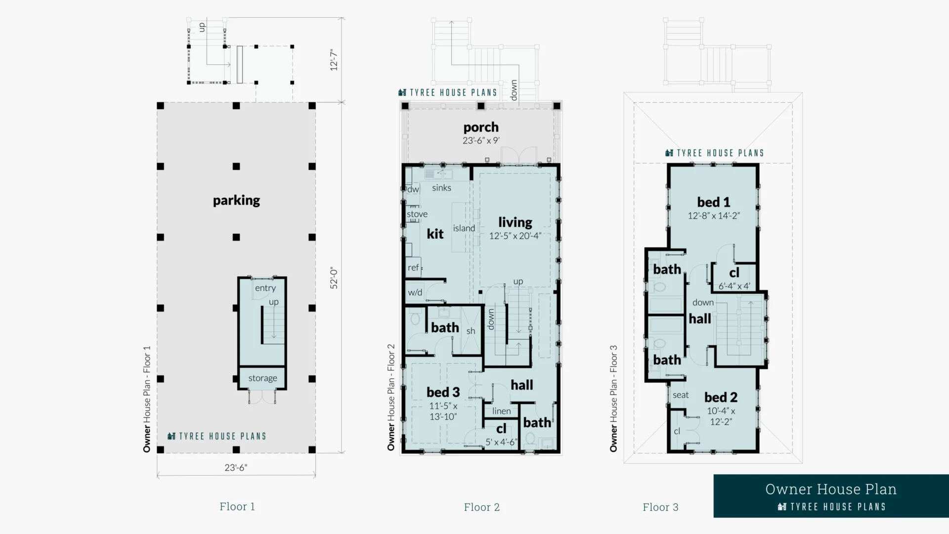 Owner House Plan Floor Artwork by Tyree House Plans