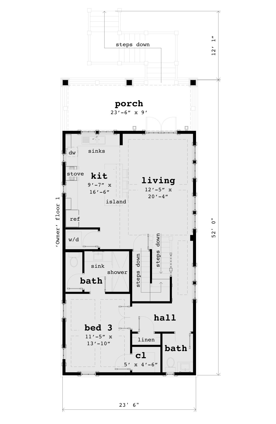 Floor 1 - Owner House Plan - Tyree House Plans