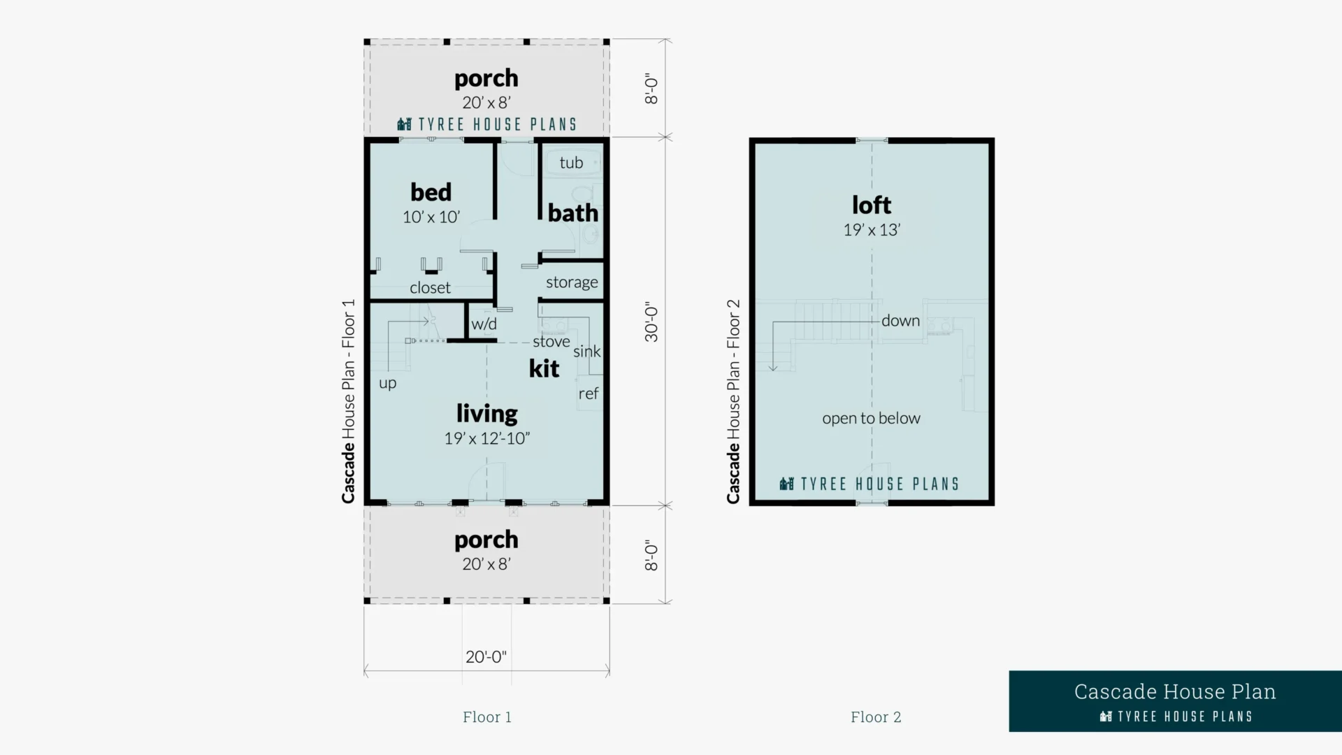 Cascade House Plan Floor Artwork by Tyree House Plans