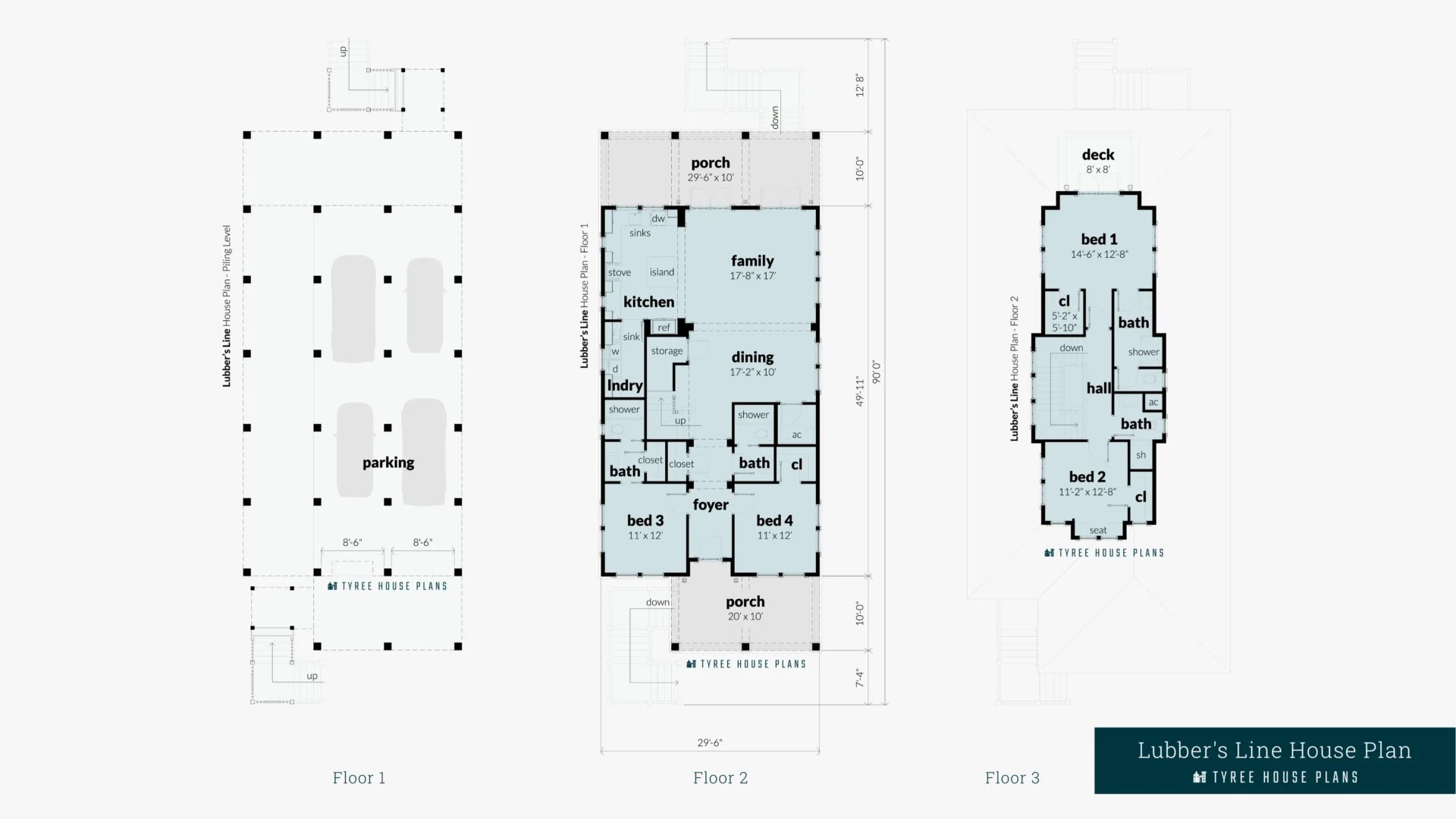 Lubber's Line House Plan Floor Artwork by Tyree House Plans