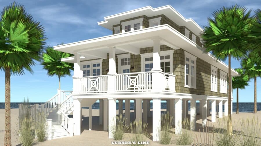 Beach House Plans On Pilings With Elevator House Design Ideas