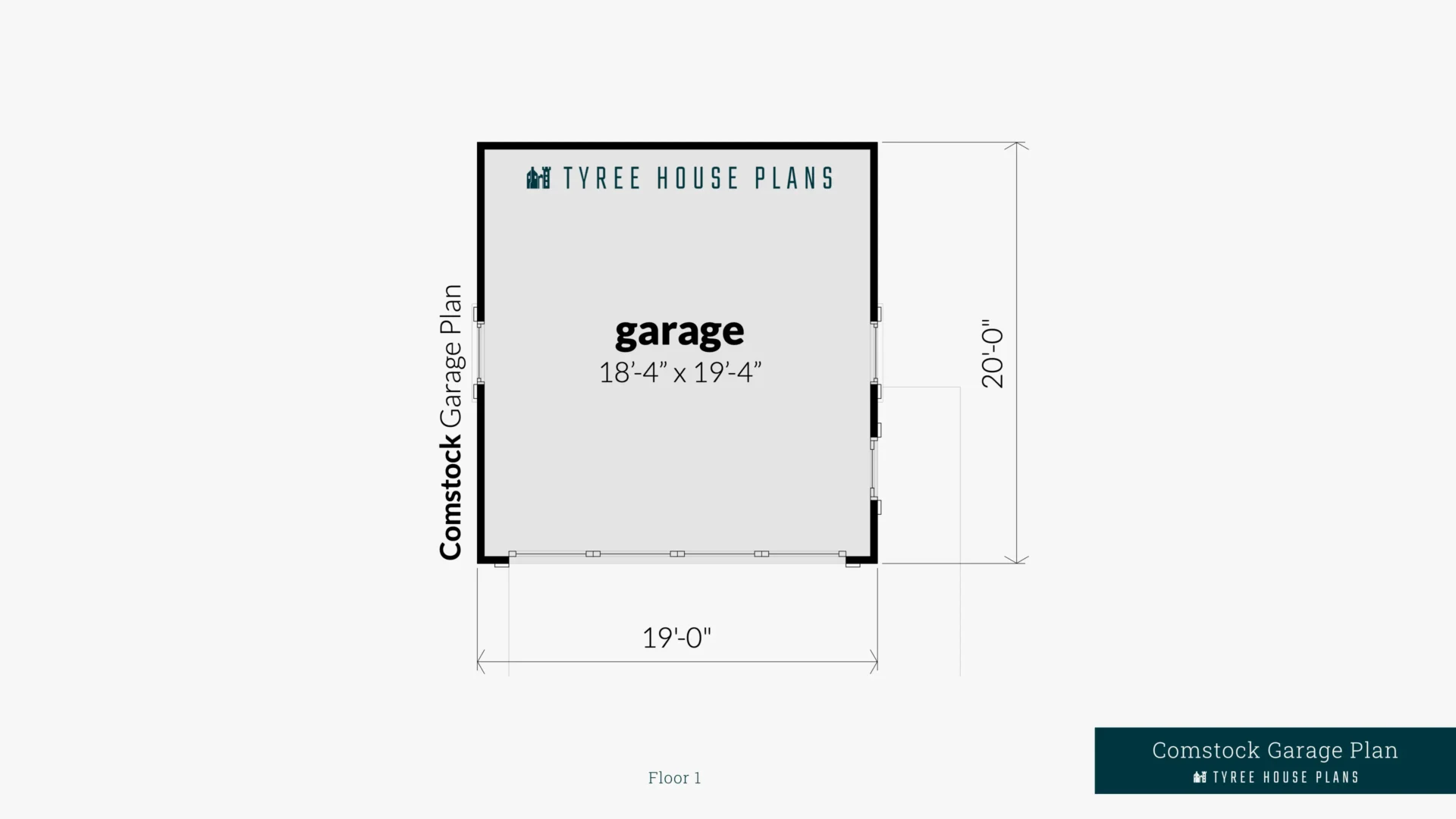 Comstock Garage Plan Floor Artwork by Tyree House Plans