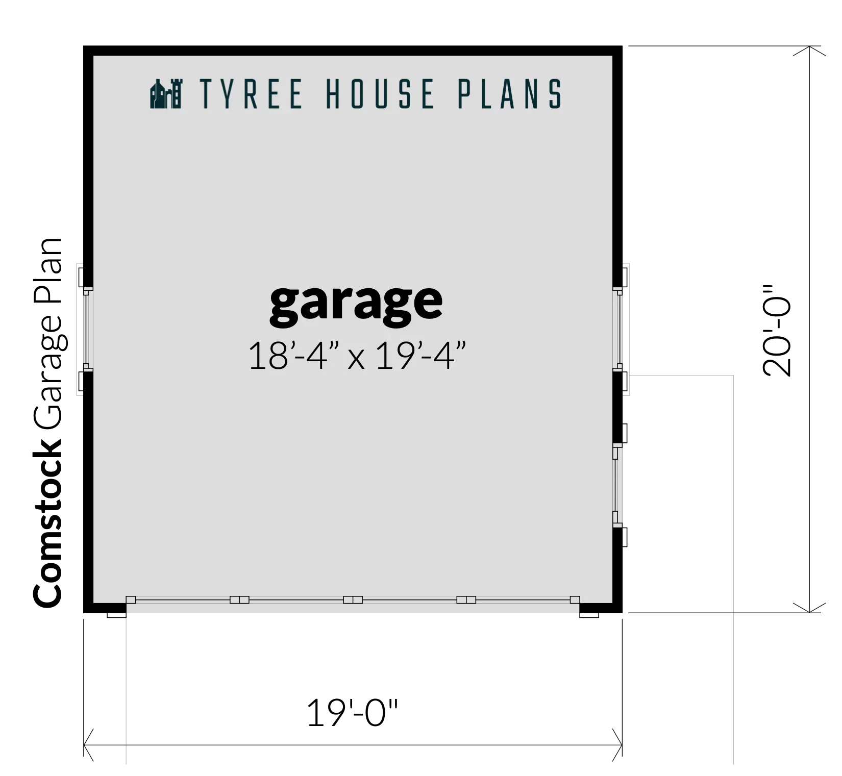 Floor - Comstock Garage by Tyree House Plans