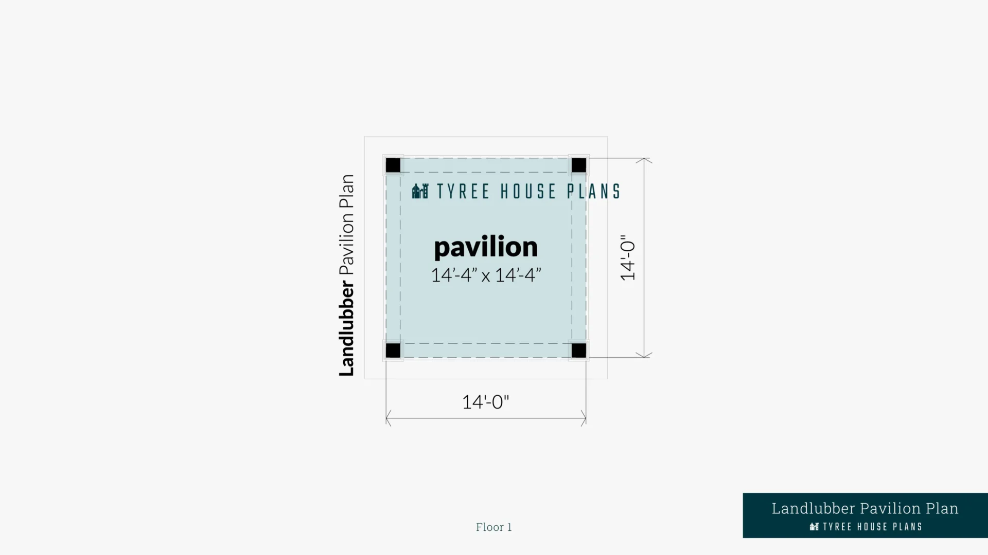 Landlubber Pavilion Plan Floor Artwork by Tyree House Plans